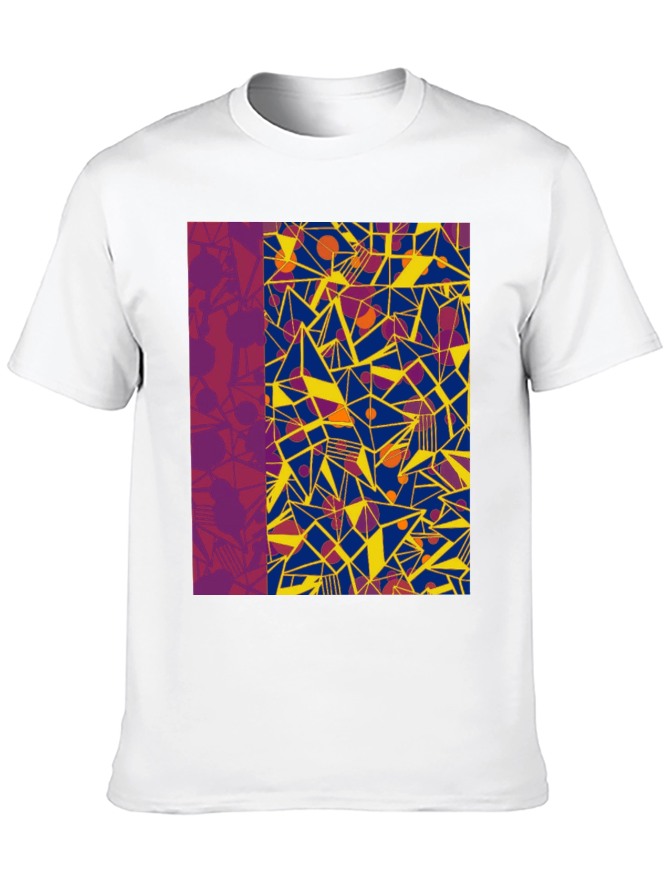Black Abstract Geometric Print Black T-Shirt view 10