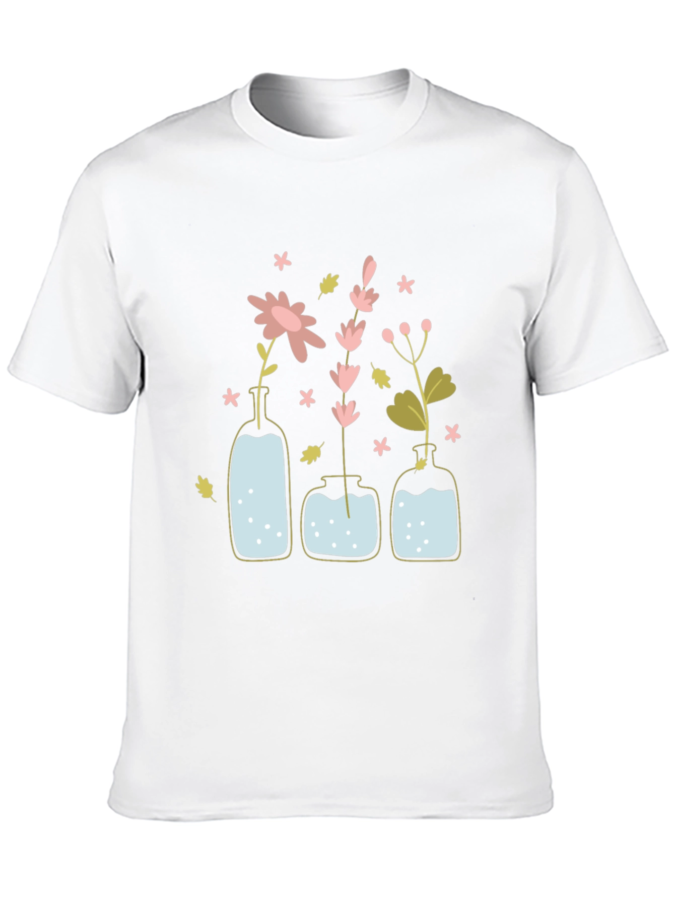 Black Floral Vases Graphic T-Shirt view 10
