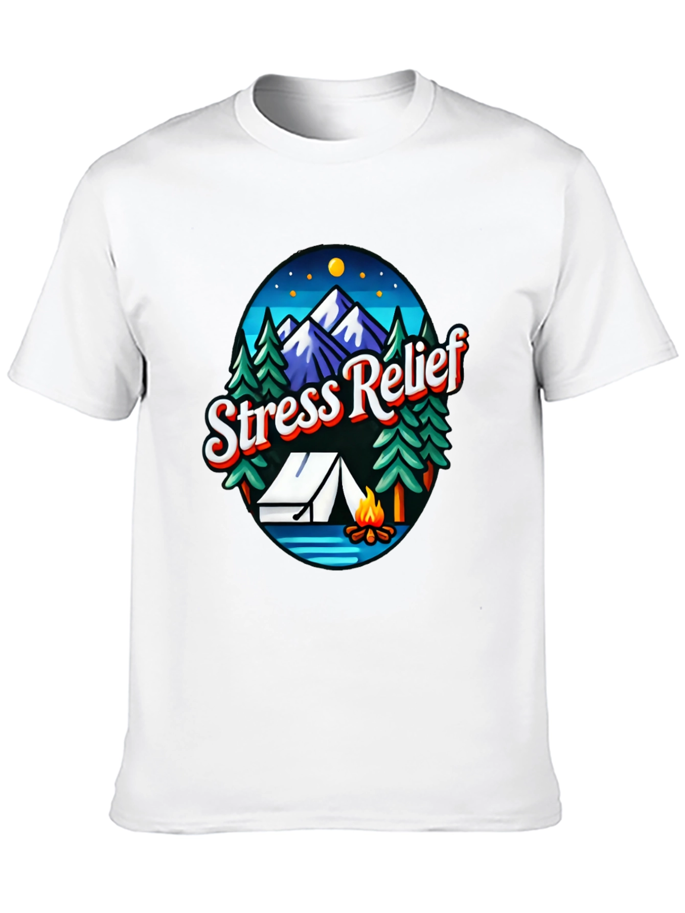 Black Stress Relief Camping Graphic T-Shirt view 10