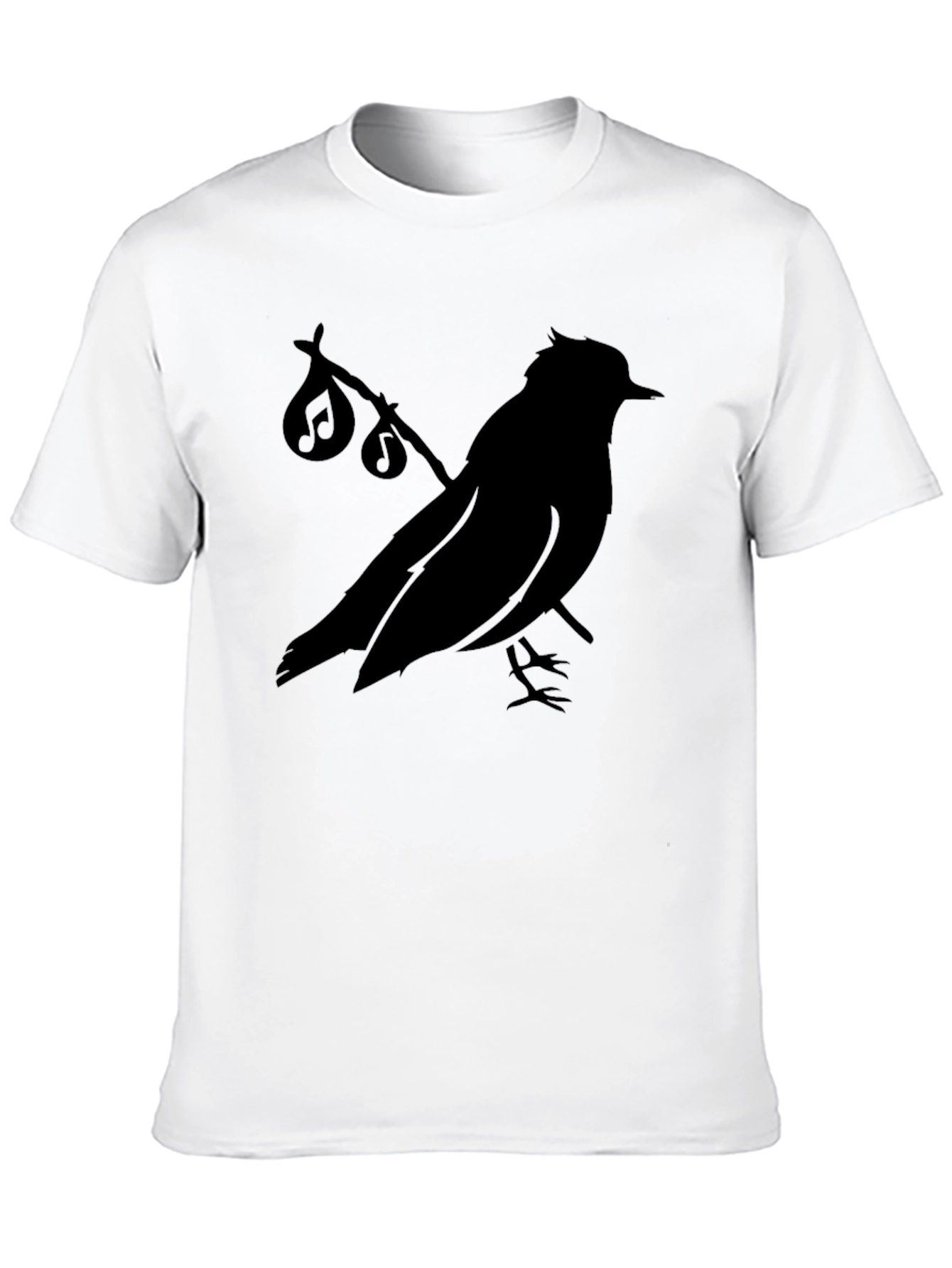 Black Musical Bird Silhouette Black T-Shirt view 10