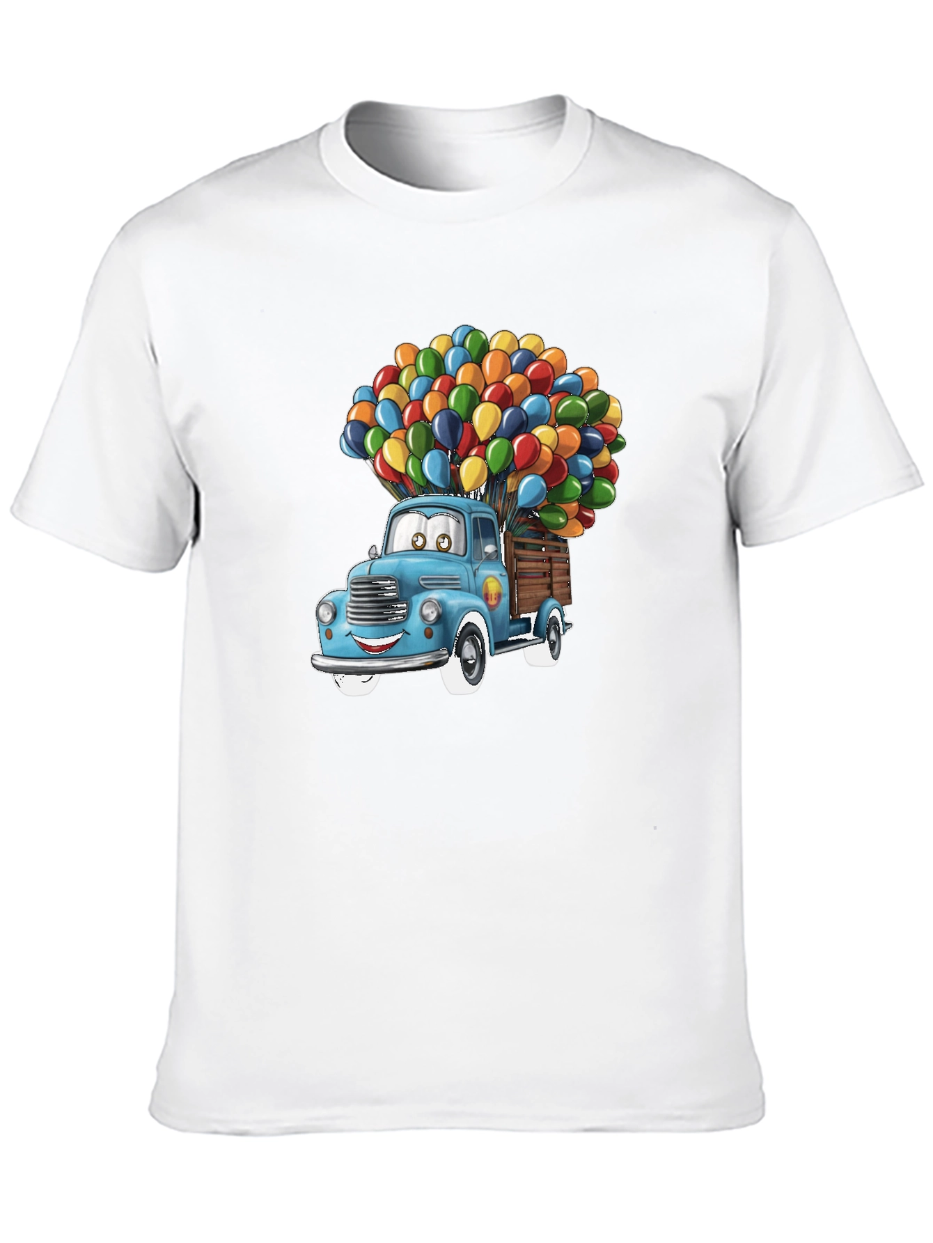 Black Cartoon Truck Balloon Graphic Tee view 10