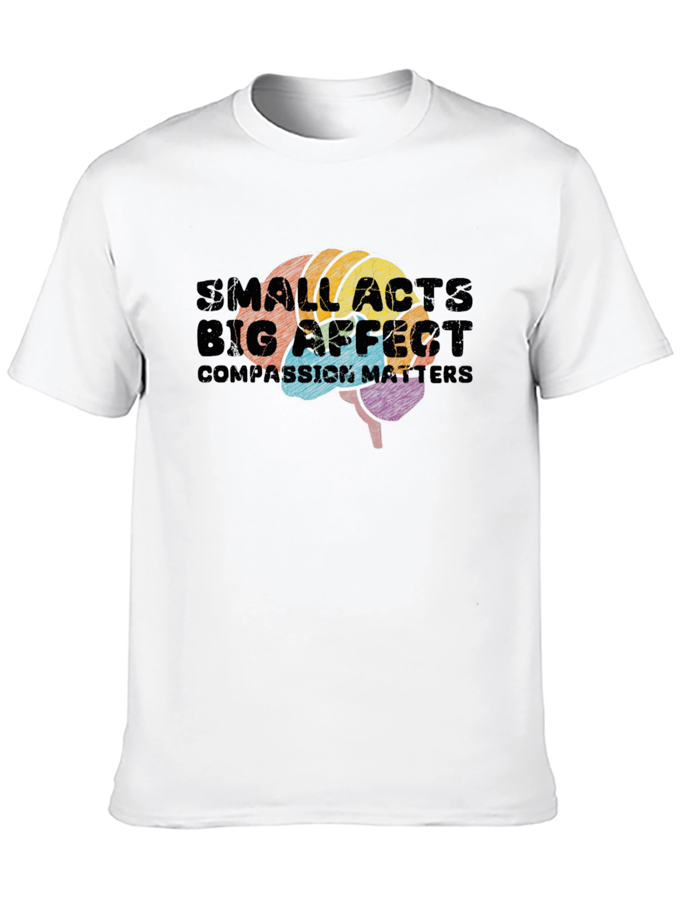Black Small Acts, Big Affect Brain Graphic T-Shirt view 10