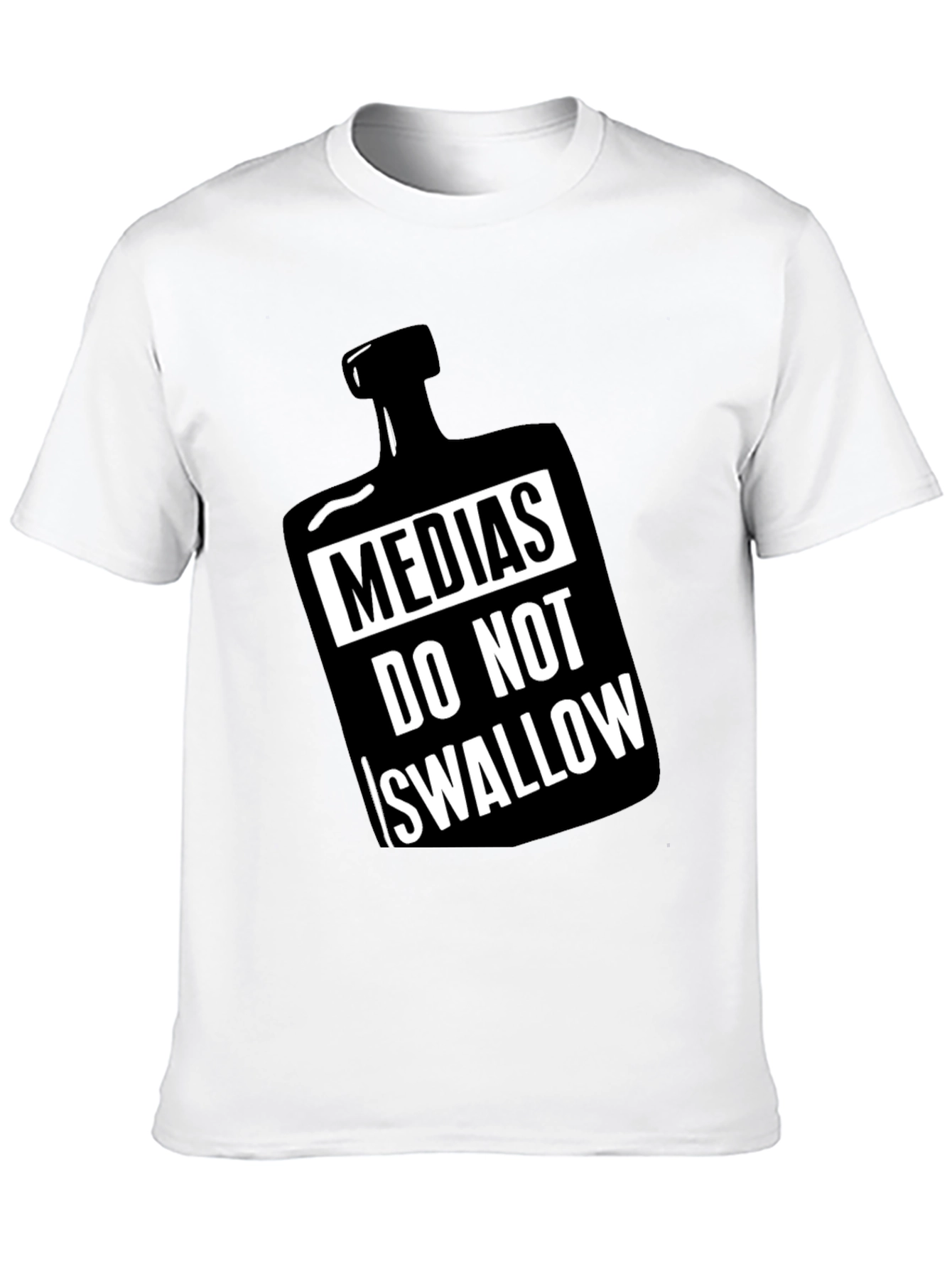 Black Medias Do Not Swallow Graphic Black T-Shirt view 10
