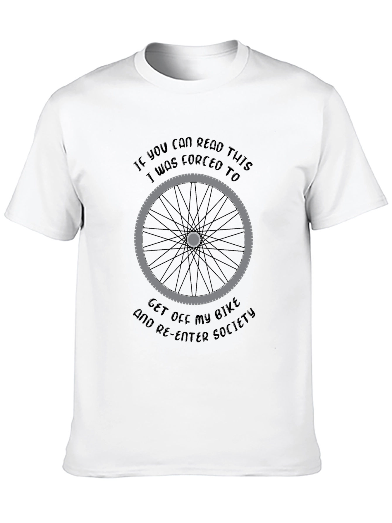 Black Funny Biker T-Shirt: Forced to Re-Enter Society view 10