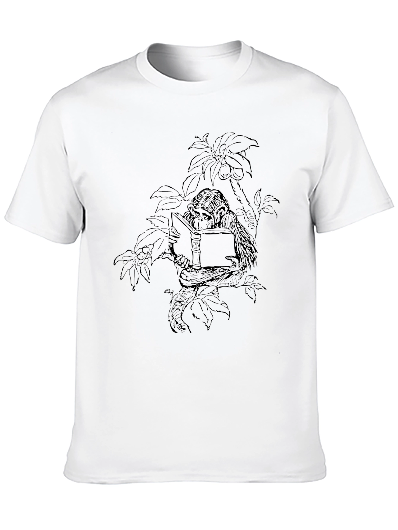 Black Monkey Reading Book Graphic Tee view 10