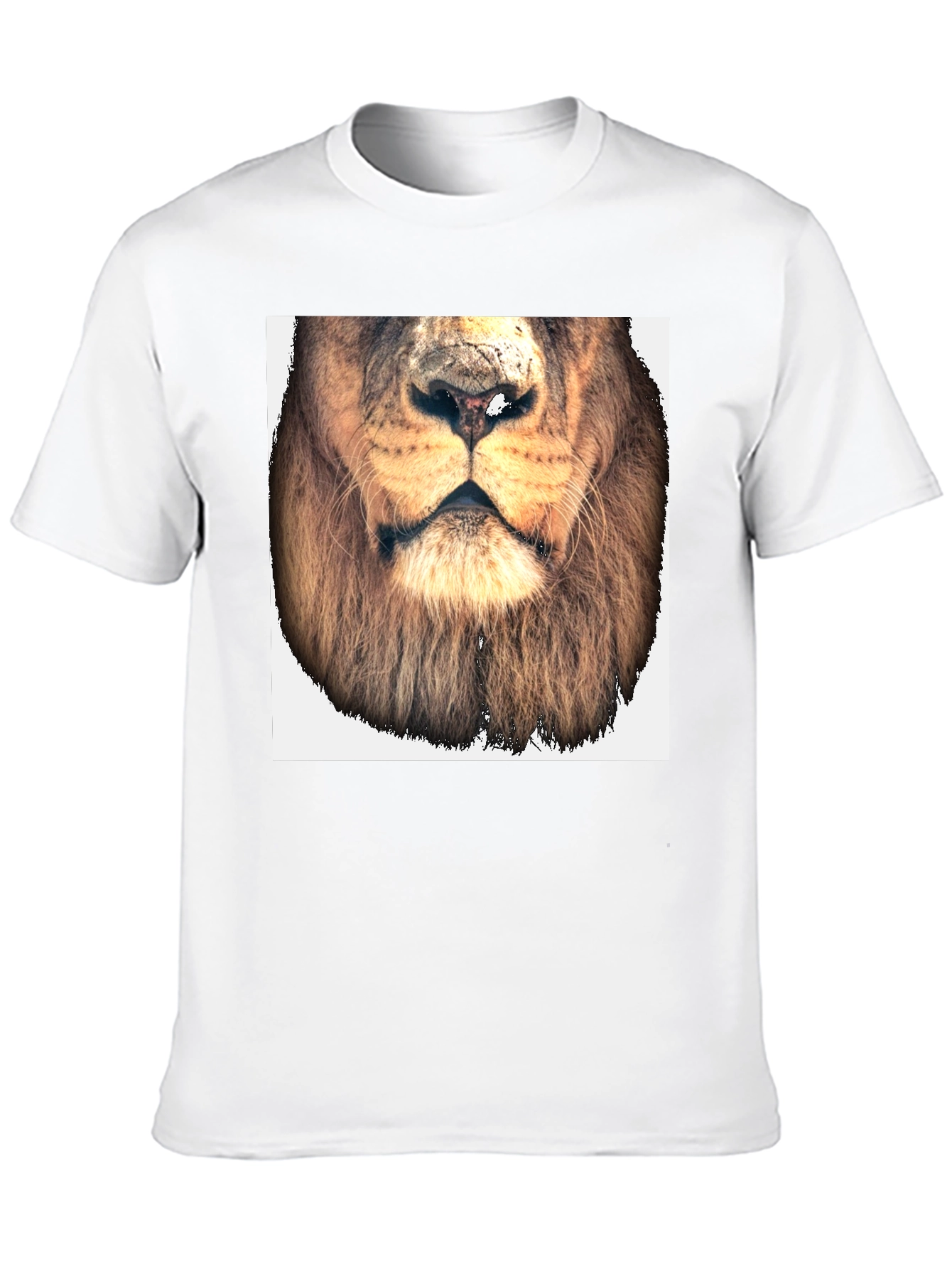 Black Lion Face Graphic Tee - Black Cotton T-Shirt view 10