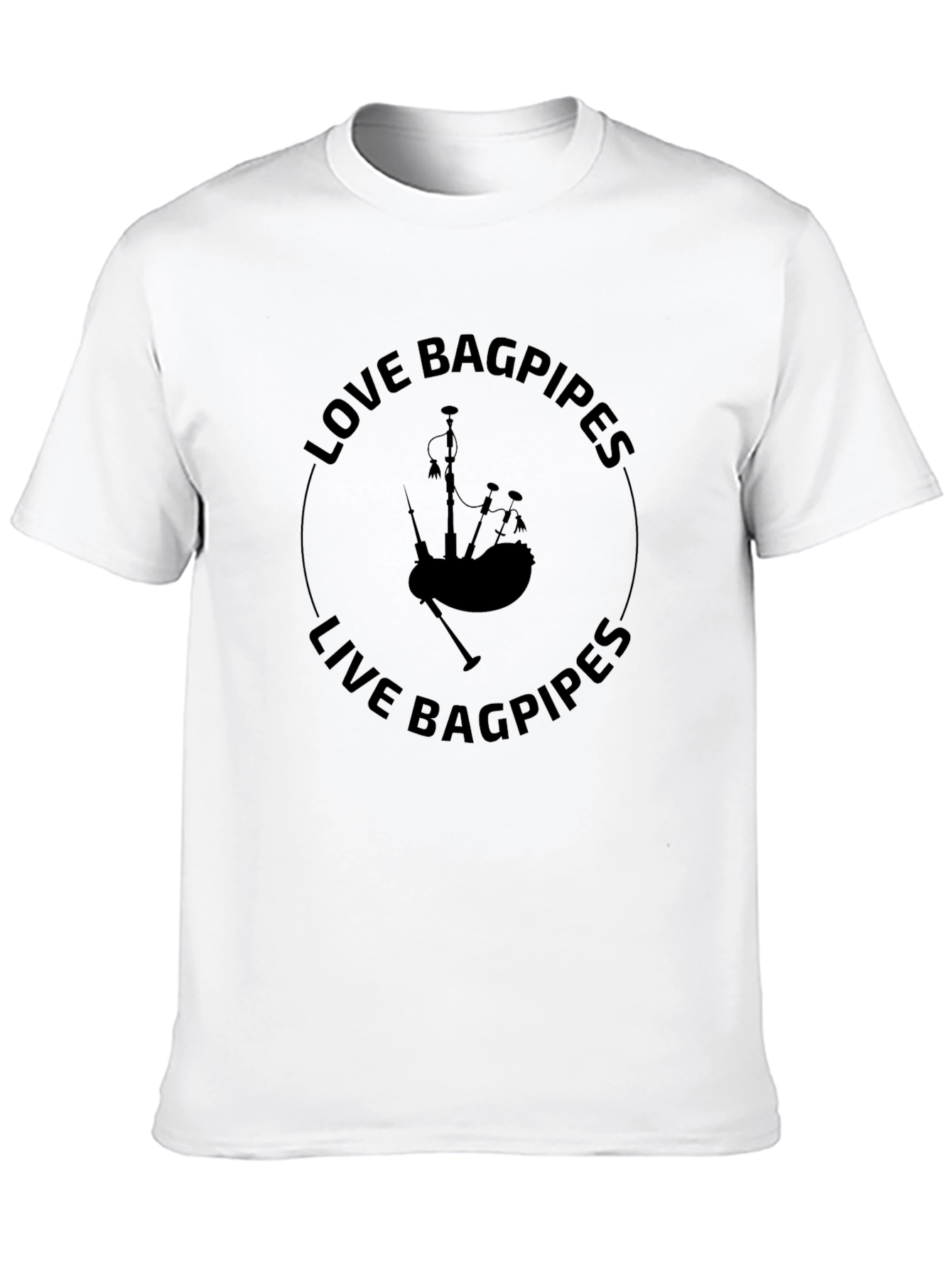 Black Love Bagpipes Live Bagpipes Black T-Shirt view 10