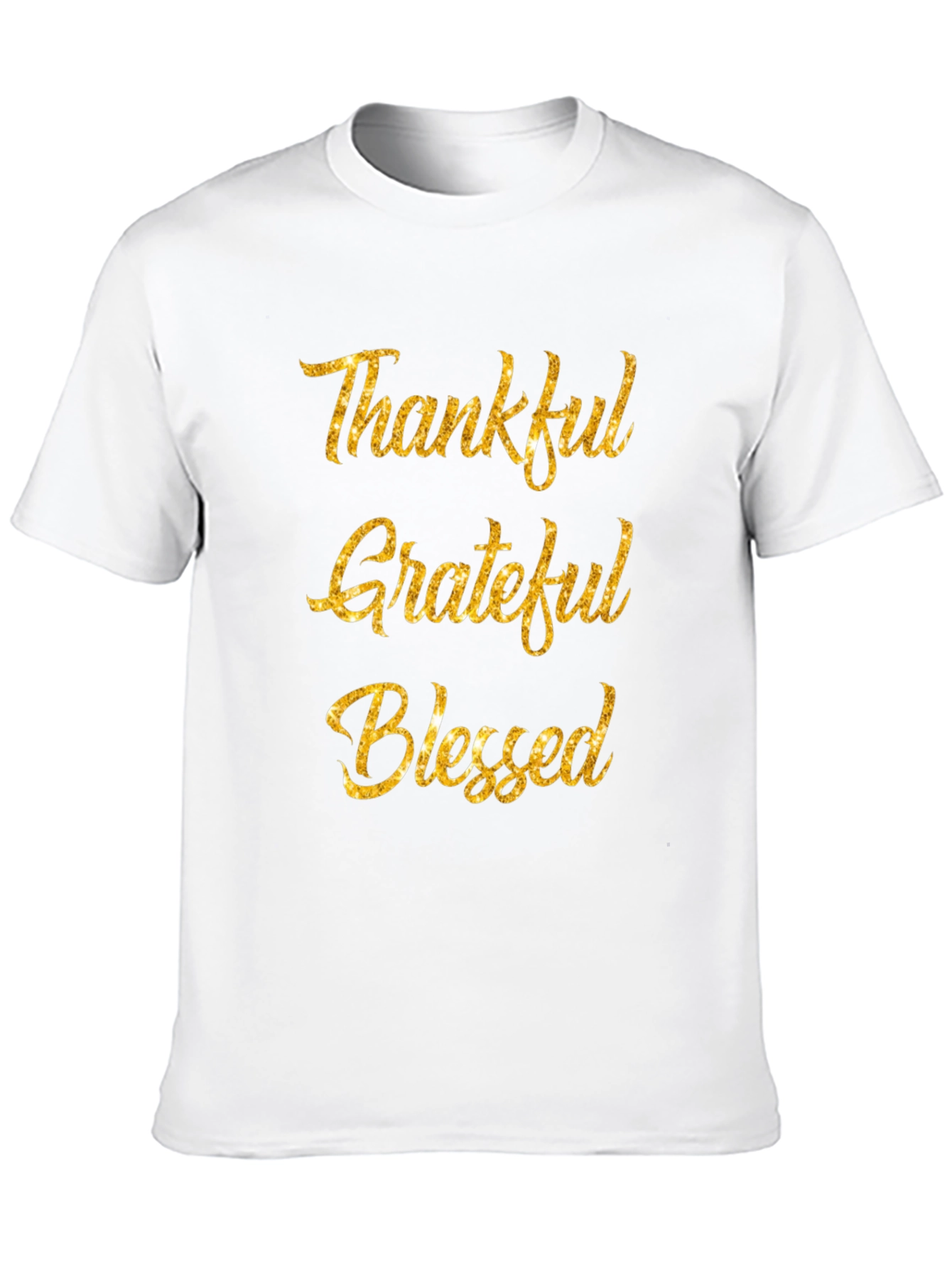 Black Thankful Grateful Blessed Black T-Shirt view 10