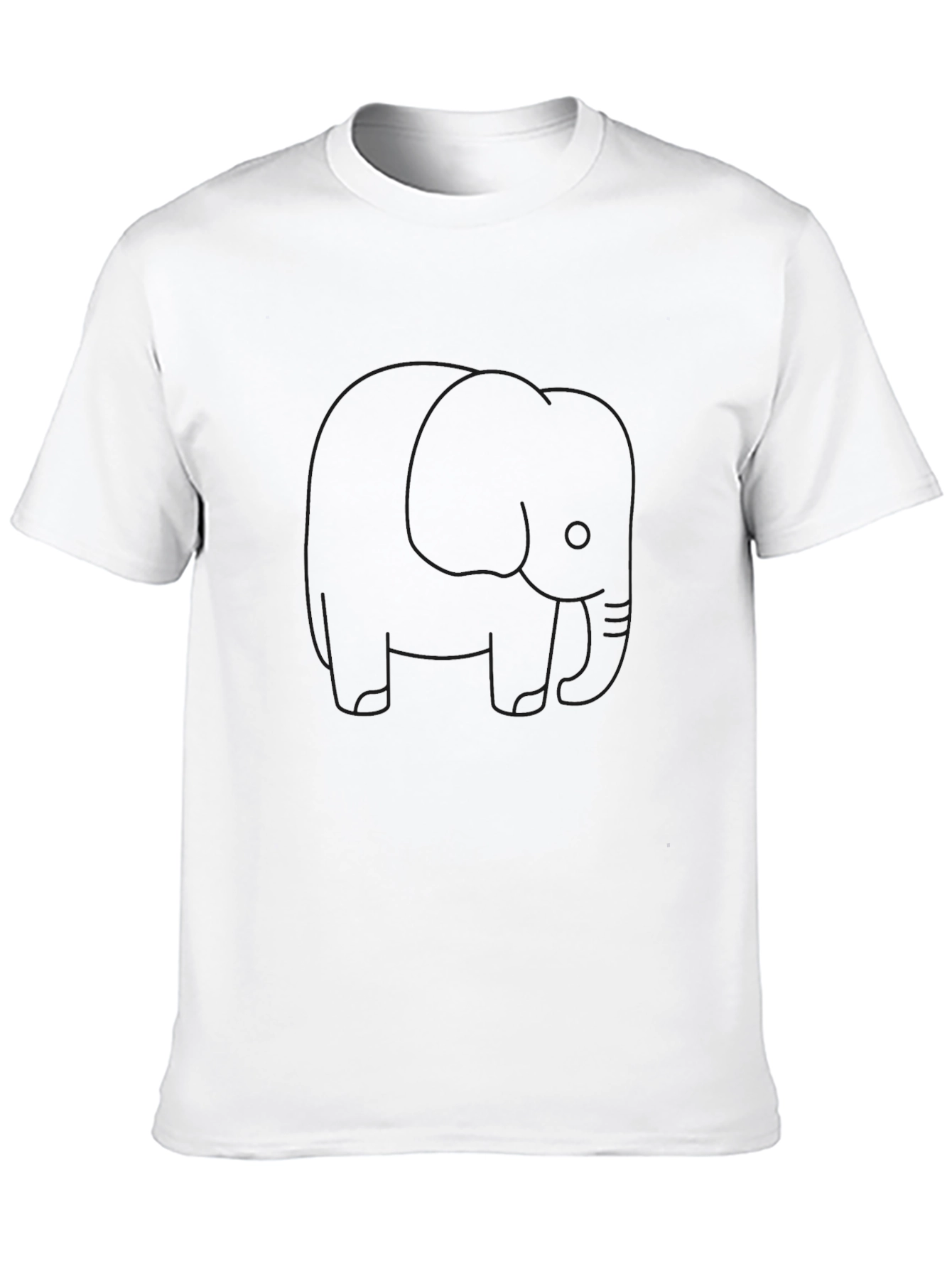 Black Black Elephant Outline T-Shirt view 10