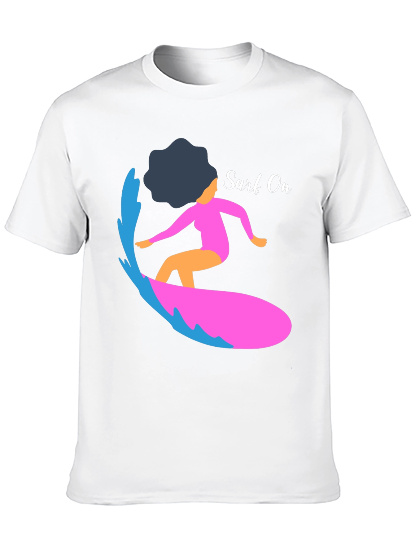 Black Surf On Graphic Tee - Mens Casual Black T-Shirt view 10