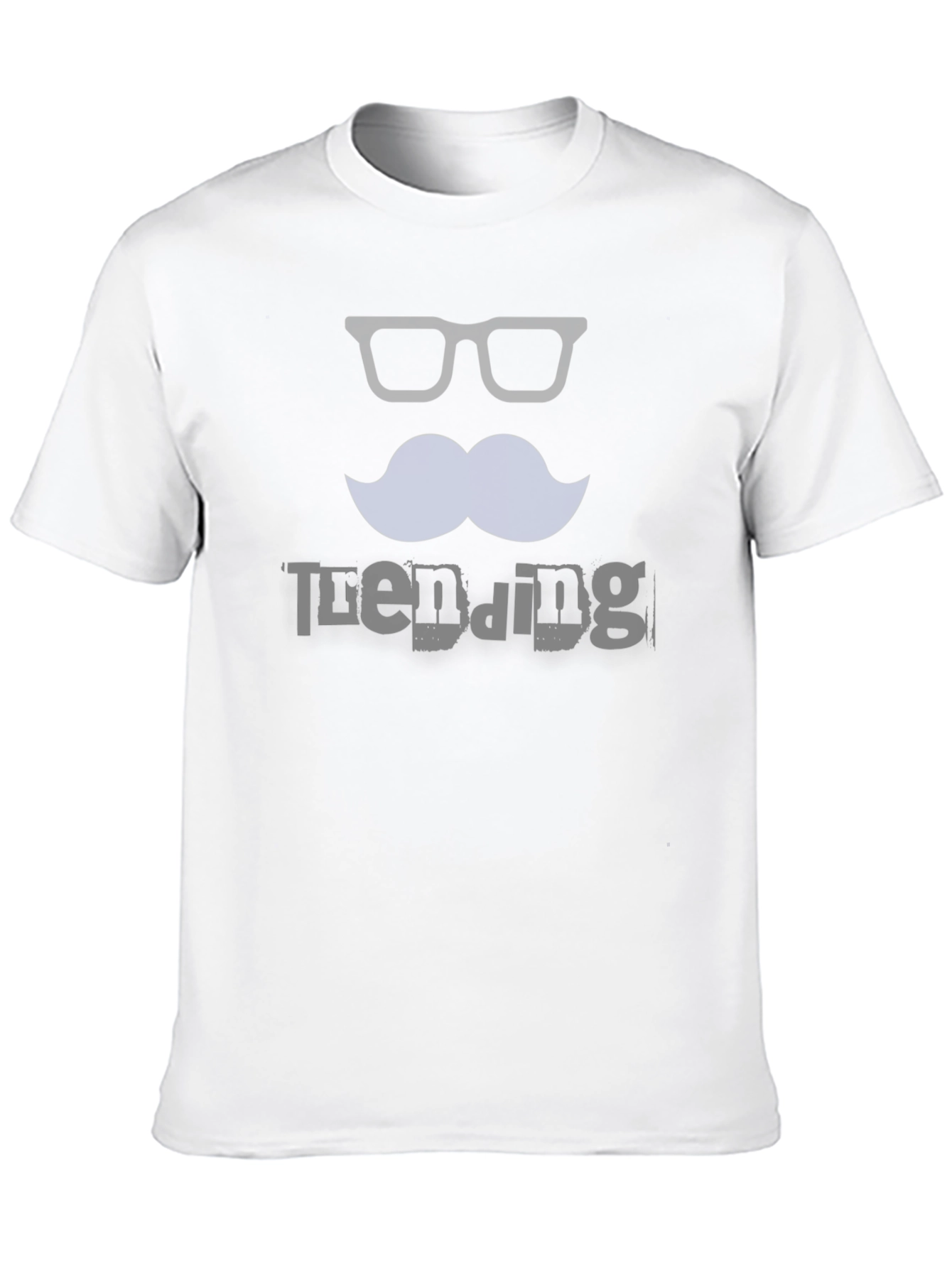 Black Trendy Mustache & Glasses Graphic Black T-Shirt view 10