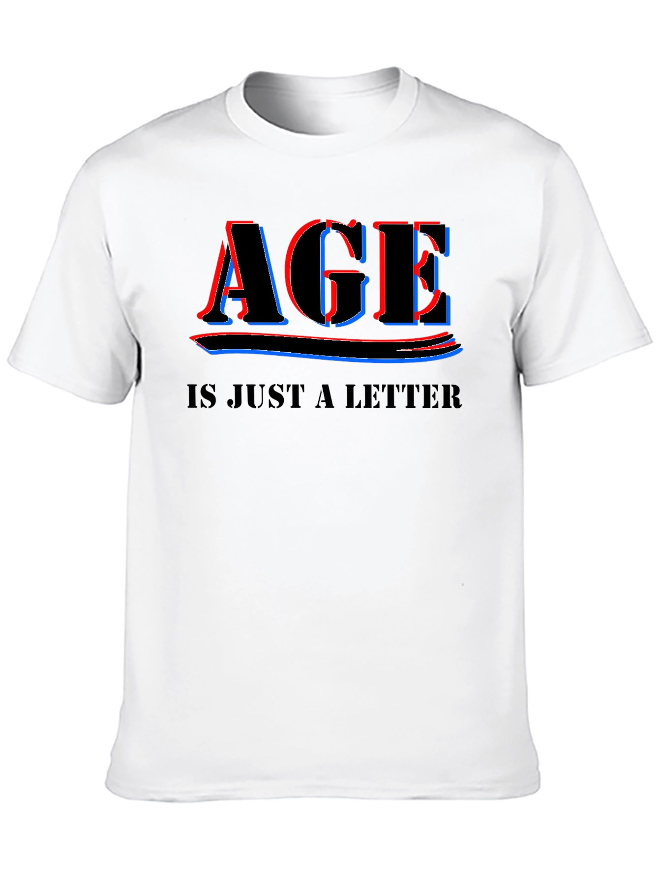 Black Age is Just a Letter T-Shirt - Black Crew Neck Tee view 10