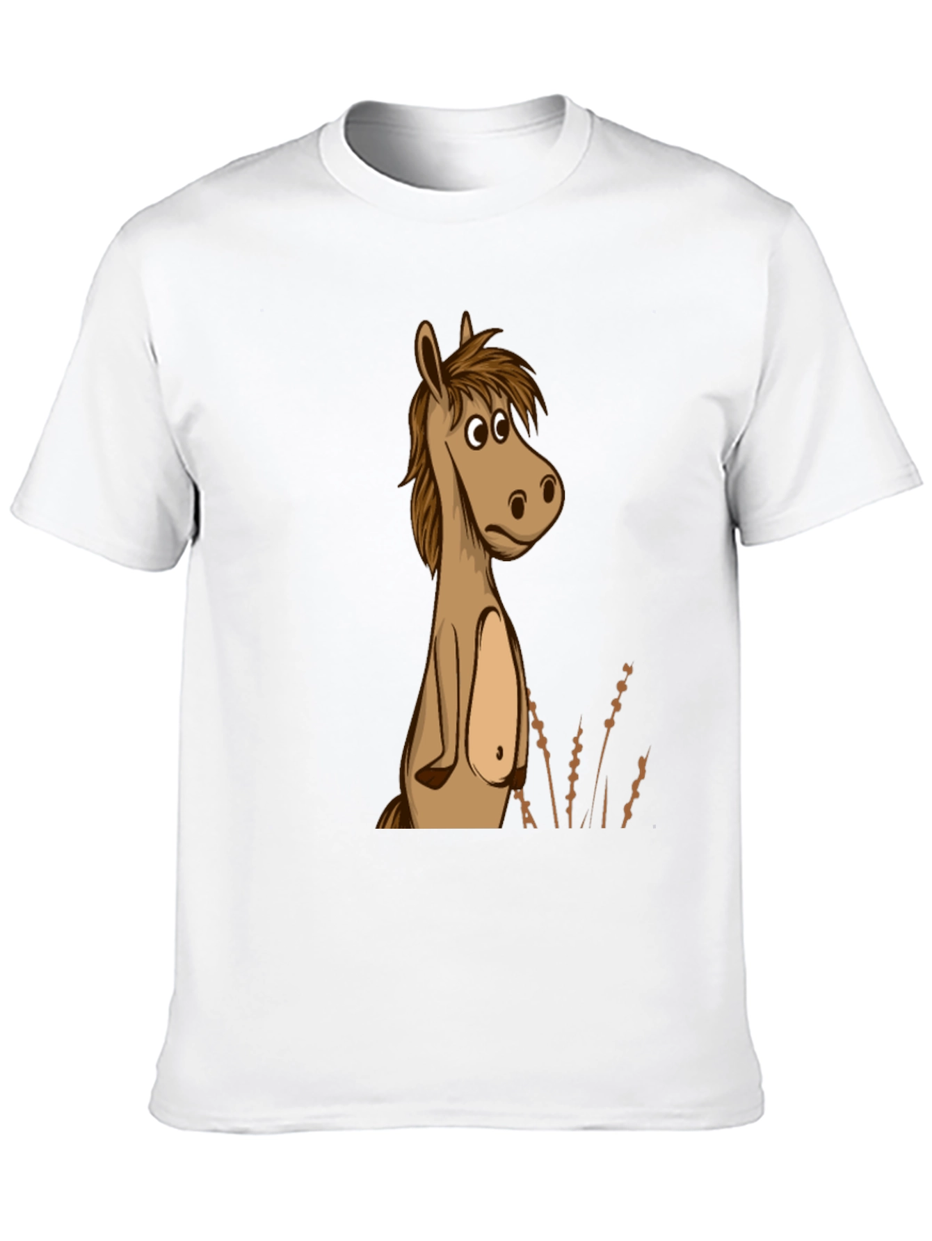 Black Funny Horse Cartoon Graphic Black T-Shirt view 10