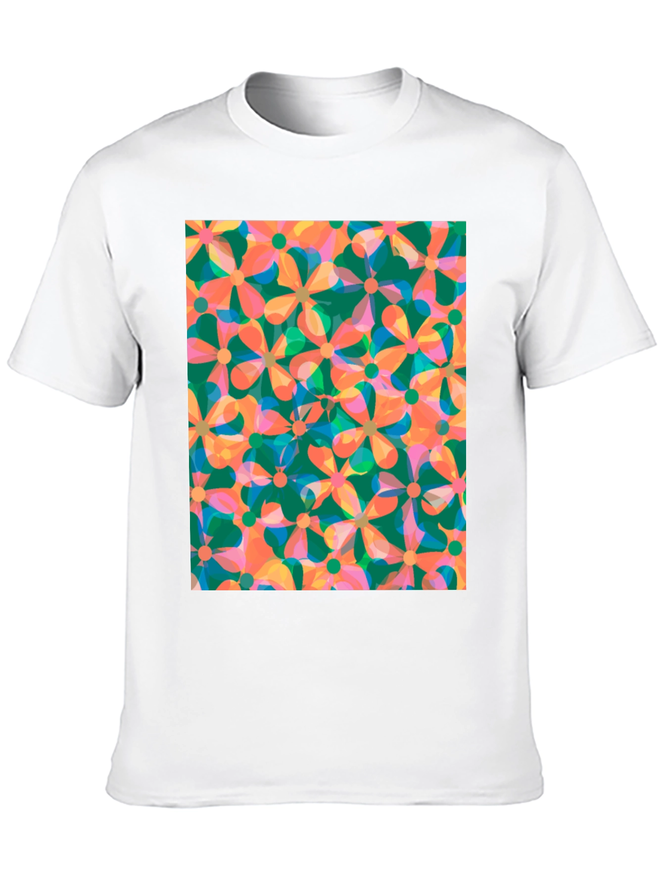 Black Retro Floral Print Black T-Shirt view 10