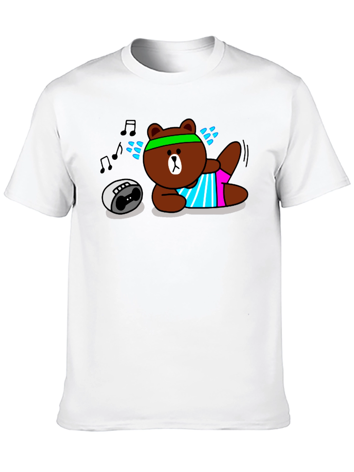 Black Workout Bear Graphic T-Shirt - Black Cotton view 10