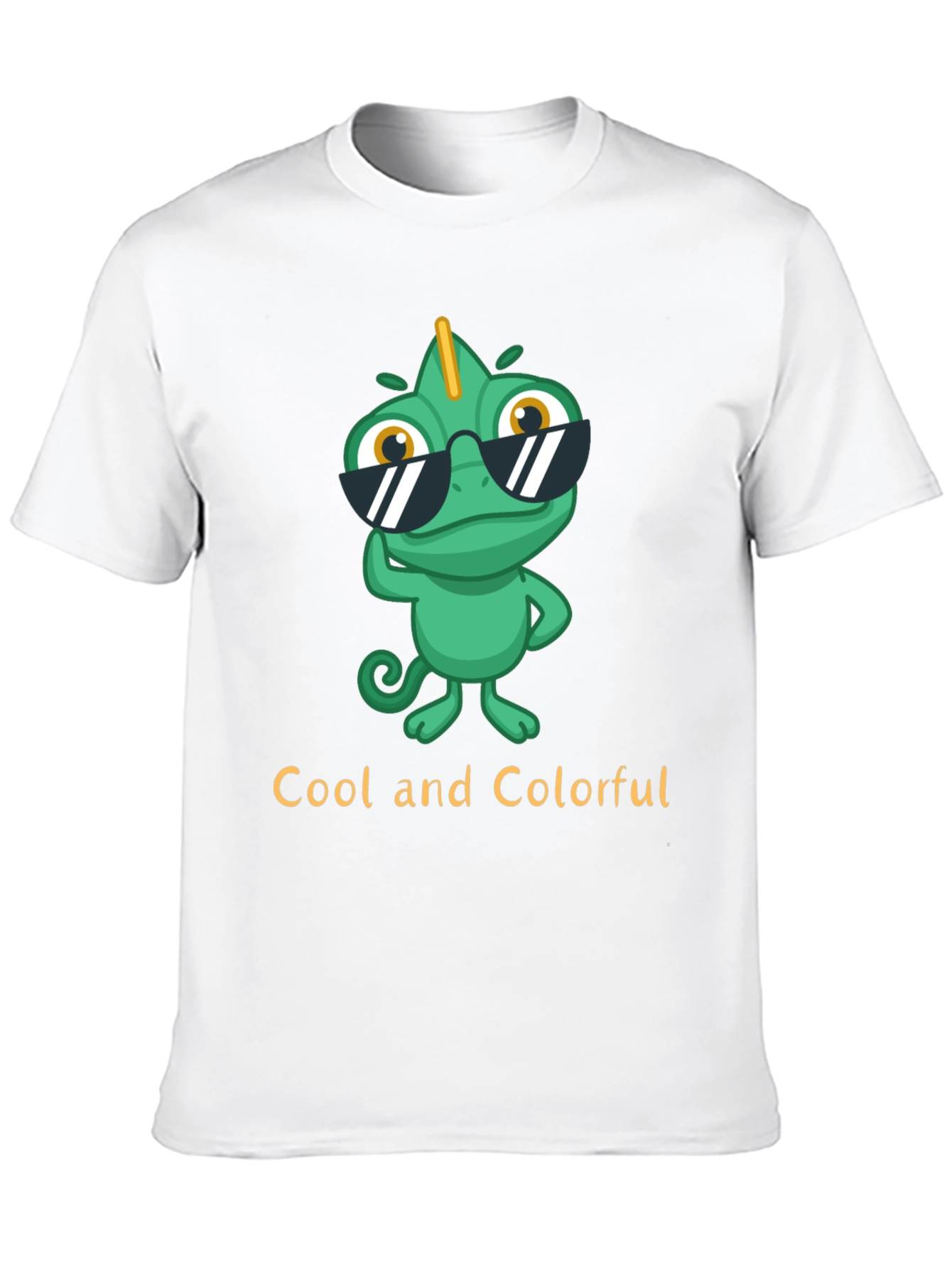 Black Cool Chameleon T-Shirt - Unique Colorful Design view 10