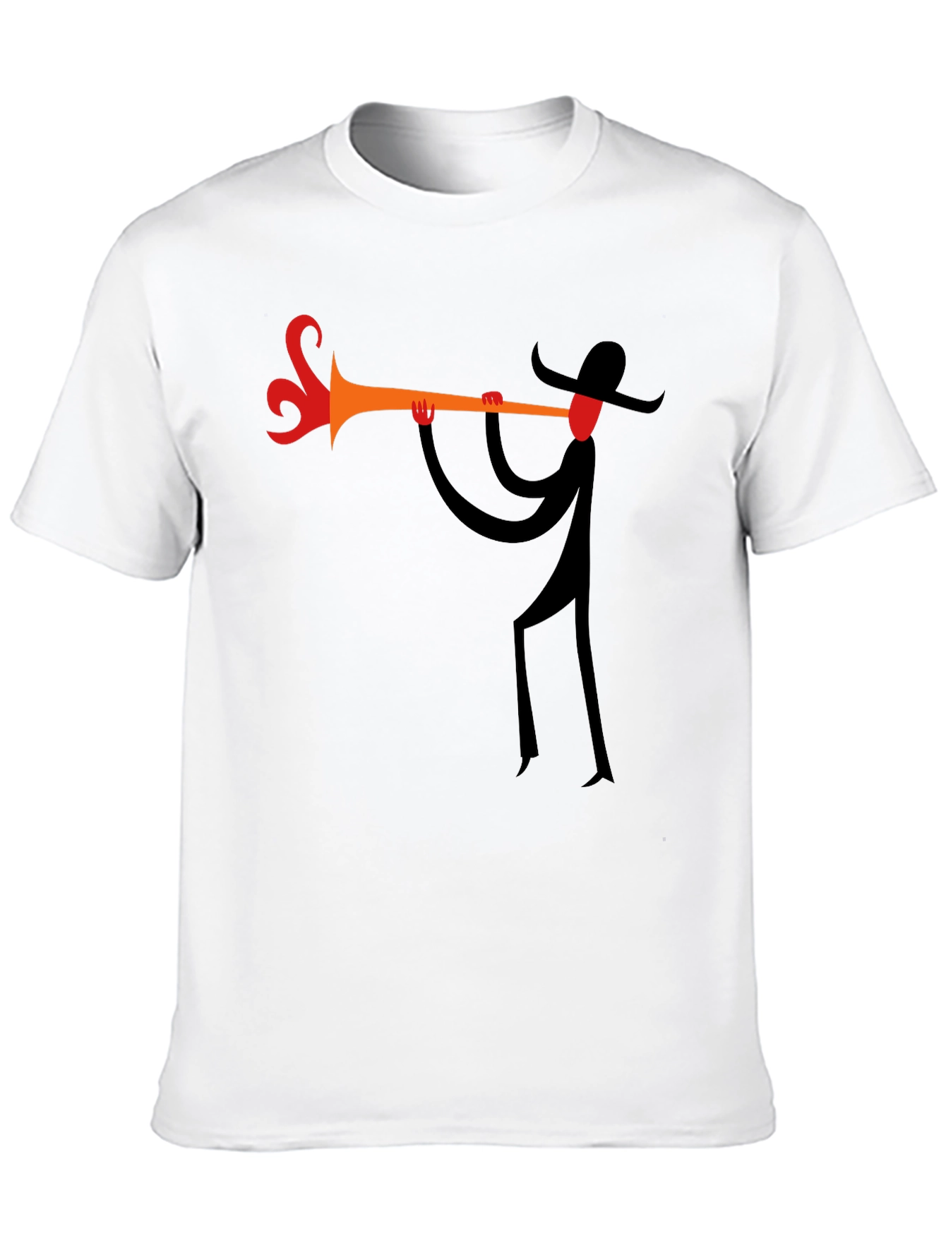 Black Abstract Trumpet Player Black T-Shirt view 10