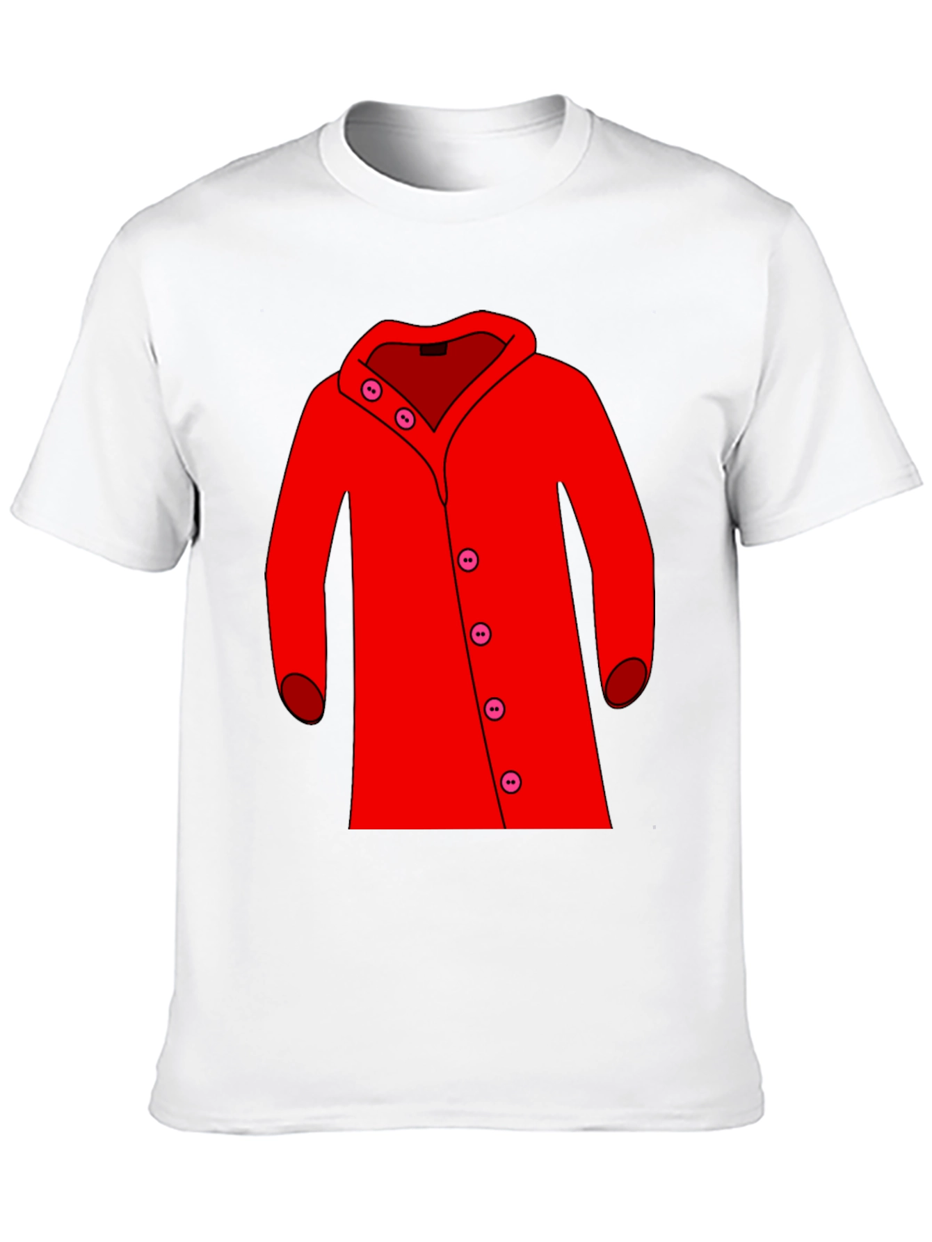 Black Red Coat Graphic Tee - Stylish Unisex T-Shirt view 10