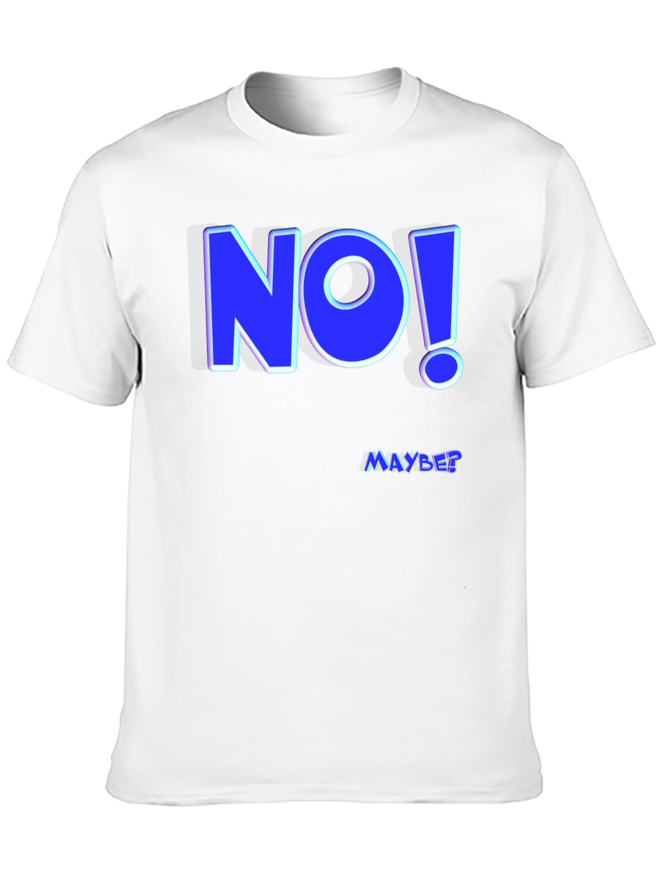 Black Funny "NO! MAYBE?" Graphic Tee - Men's Black T-Shirt view 10