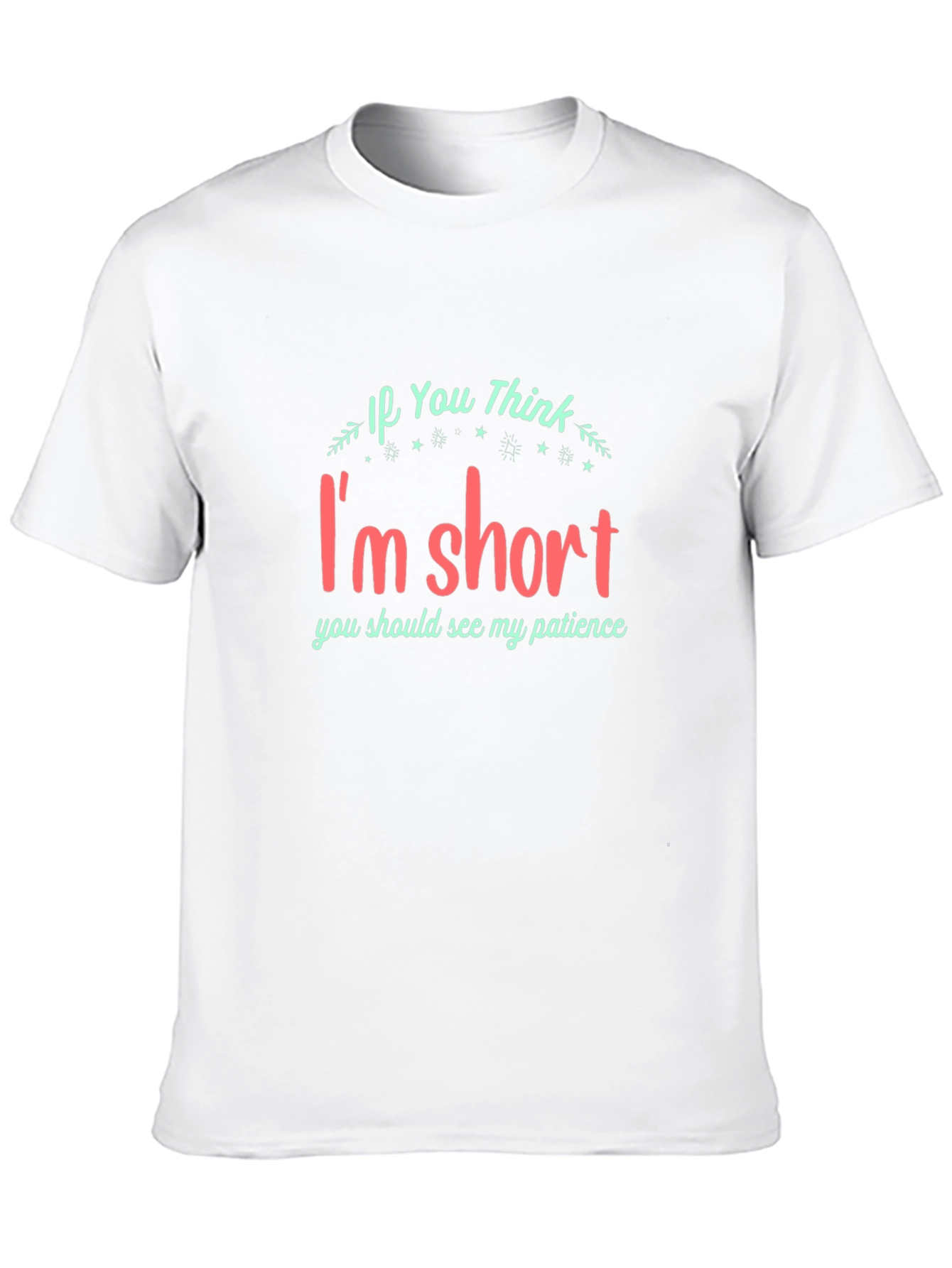 Black Funny "I'm Short" Graphic Print Black T-Shirt view 10