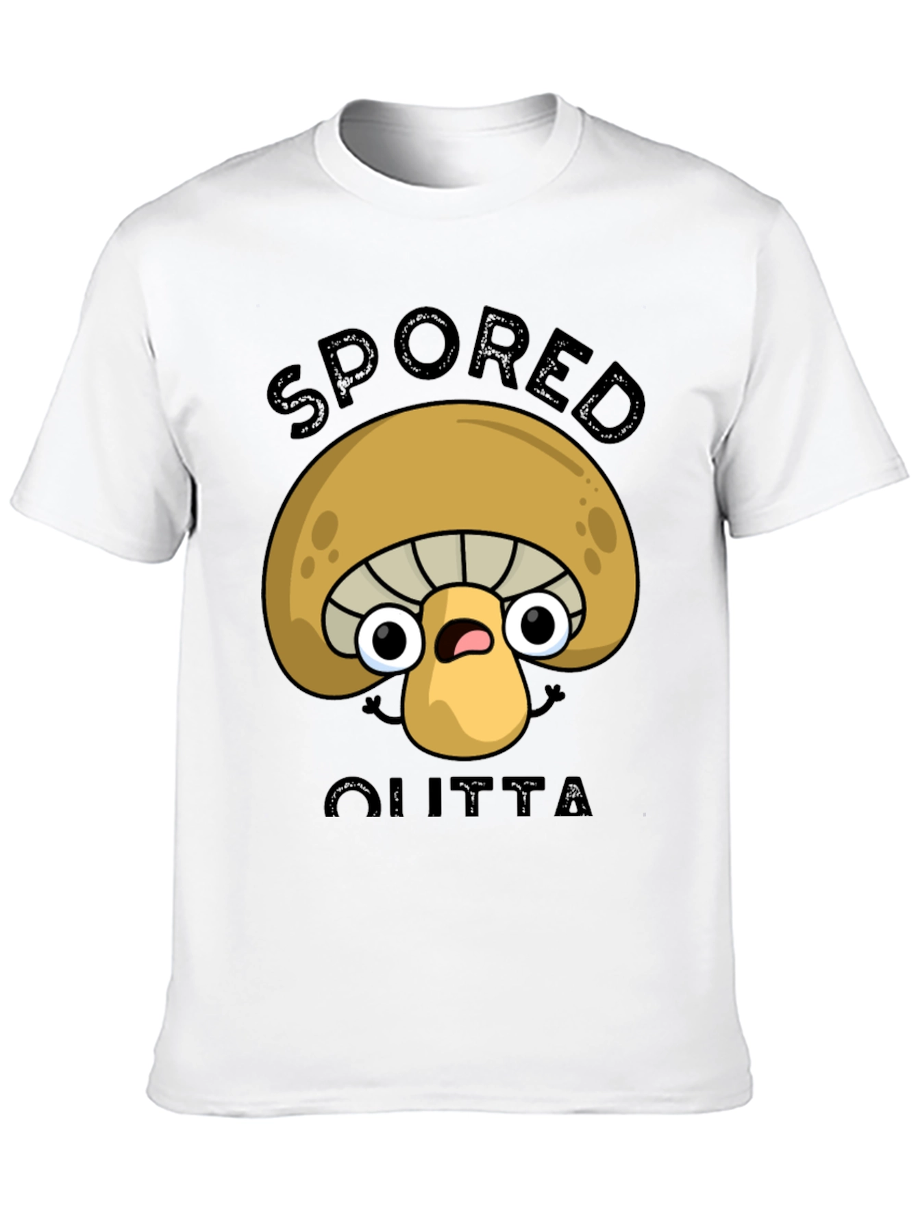 Black Spored Outta Shirt - Funny Mushroom Graphic Tee view 10