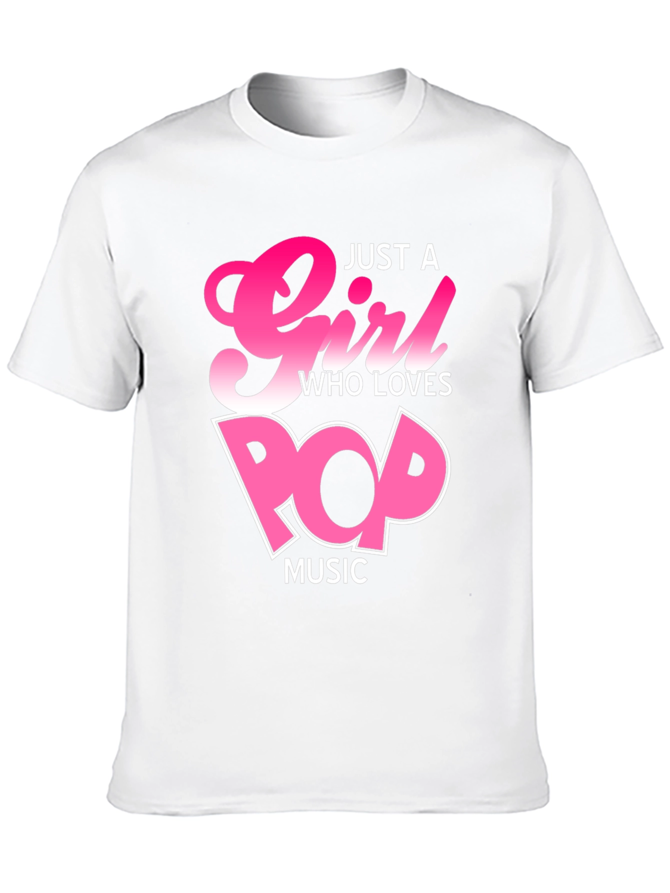 Black Just a Girl Who Loves Pop Music T-Shirt view 10