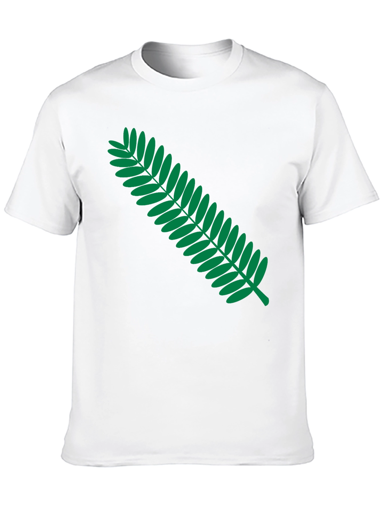 Black Black T-Shirt with Green Fern Graphic Print view 10