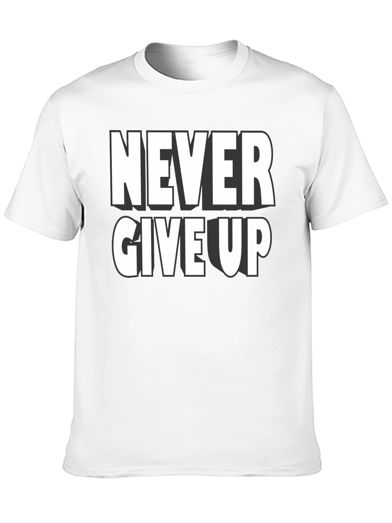Black Never Give Up Graphic T-Shirt view 10