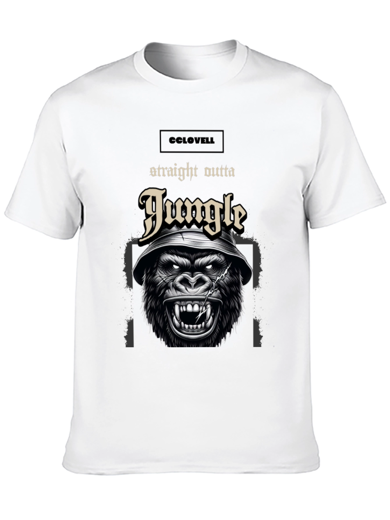 Black Straight Outta Jungle Gorilla Graphic Tee - Black view 10