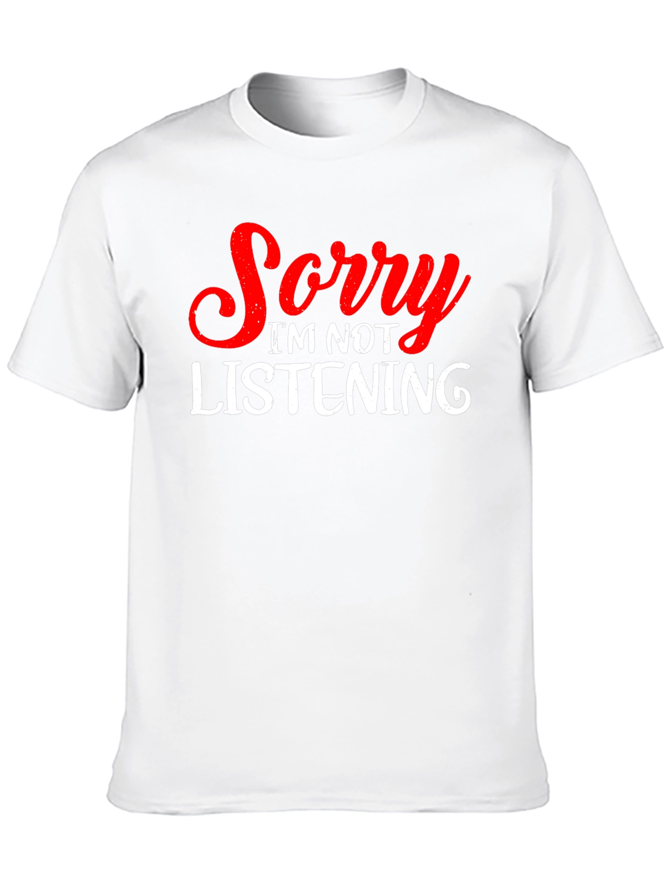 Black Funny "Sorry I'm Not Listening" Graphic T-Shirt view 10