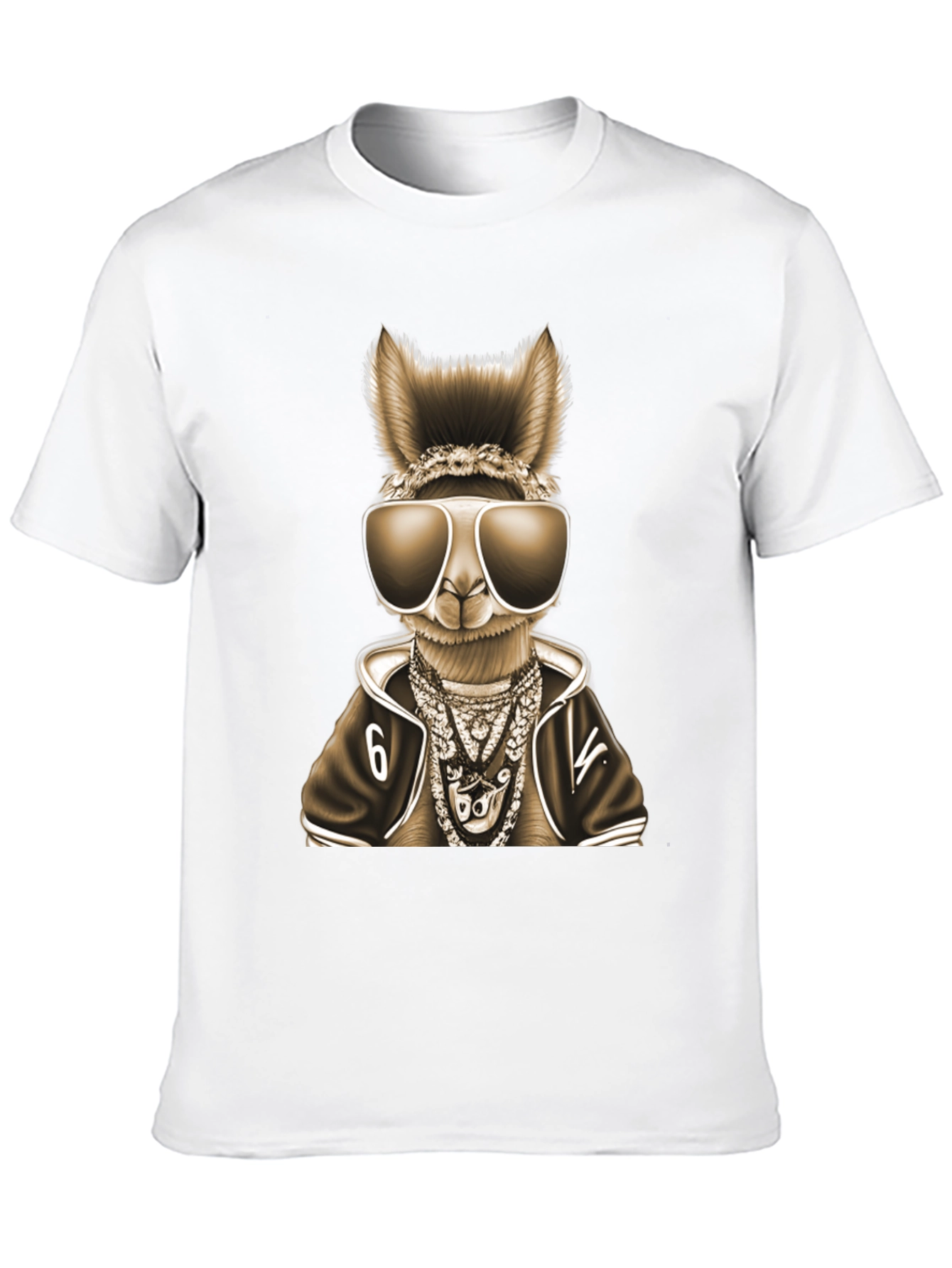 Black Cool Llama Graphic Tee view 10