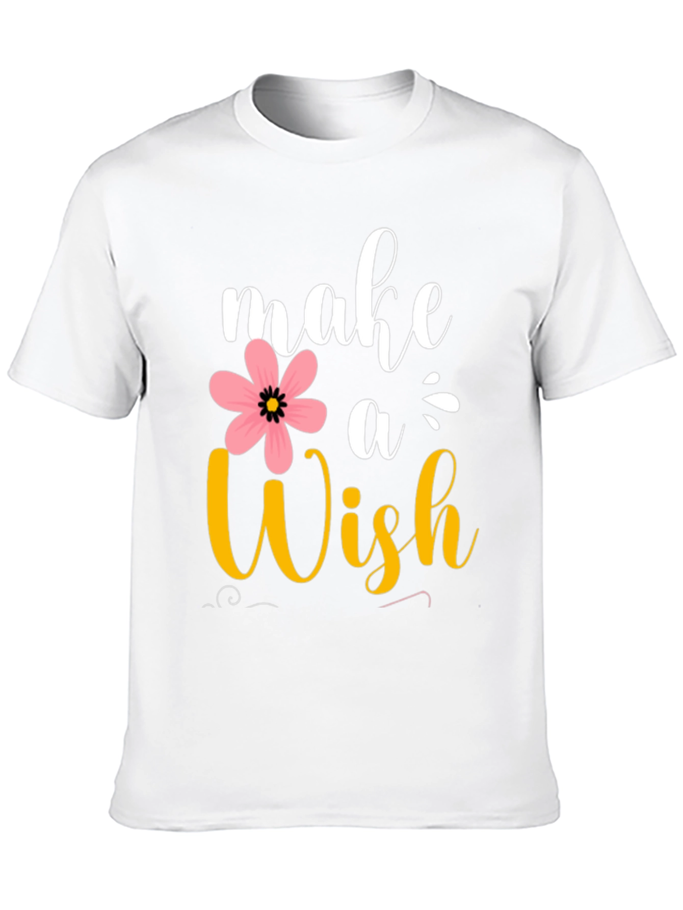 Black Make a Wish T-Shirt - Floral Design view 10