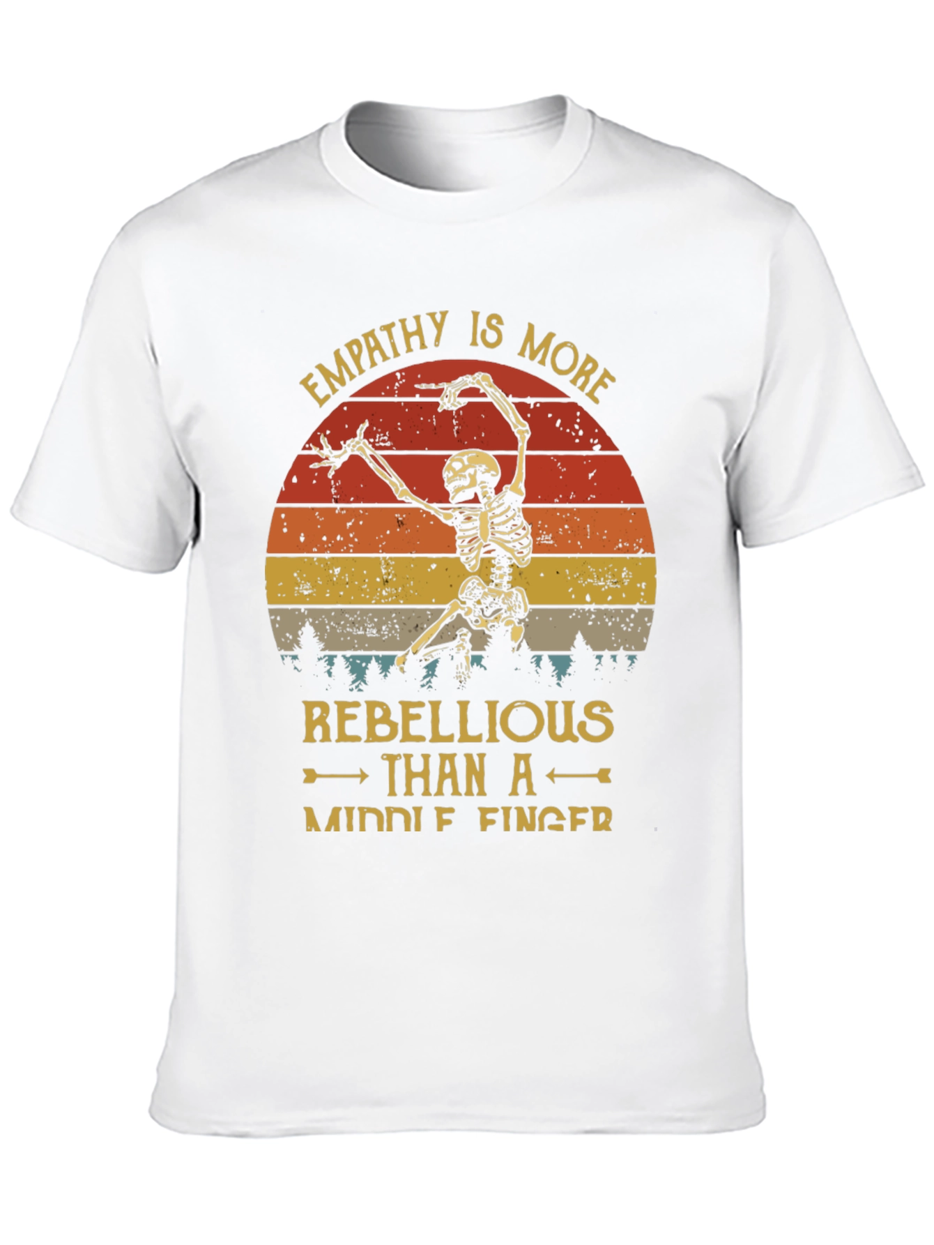 Black Empathy Skeleton Graphic T-Shirt - Rebellious Tee view 10