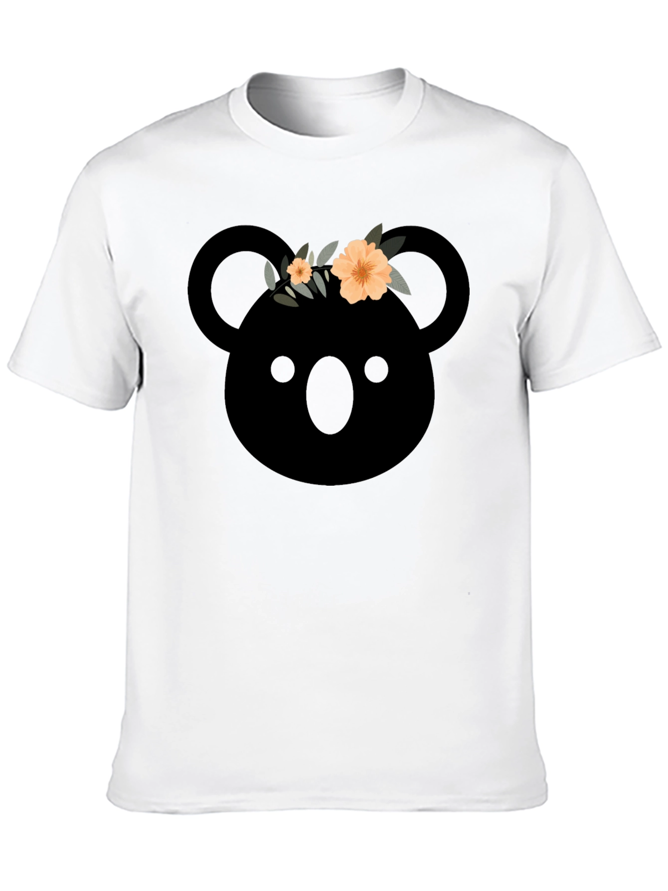 Black Koala with Flower Crown Graphic T-Shirt view 10