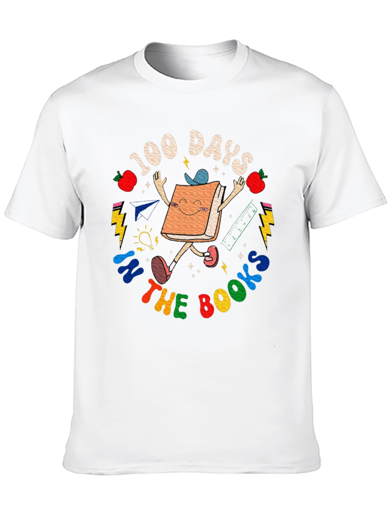 Black 100 Days in The Books T-Shirt - Cute Book Character view 10