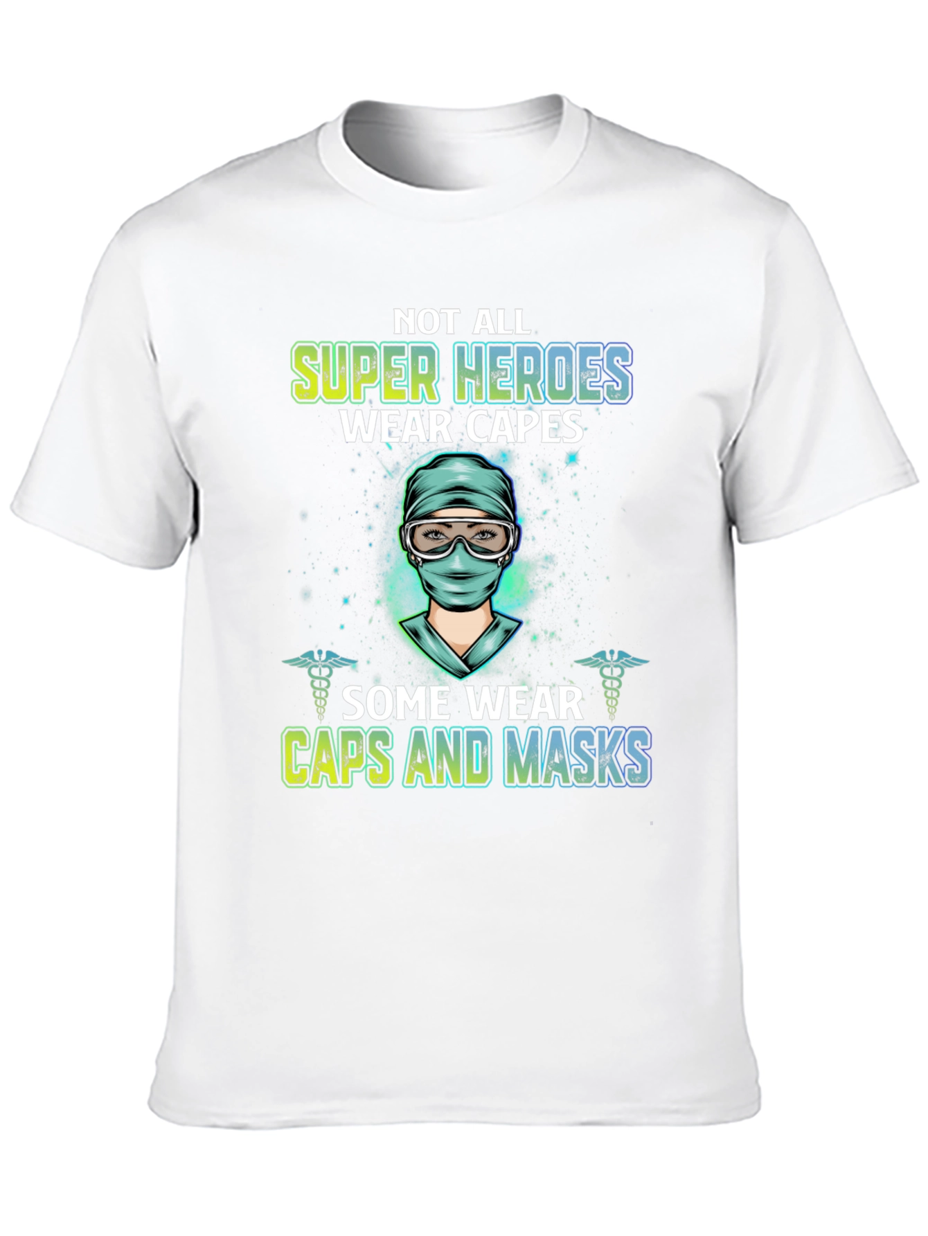 Black Heroic Caps and Masks T-Shirt view 10
