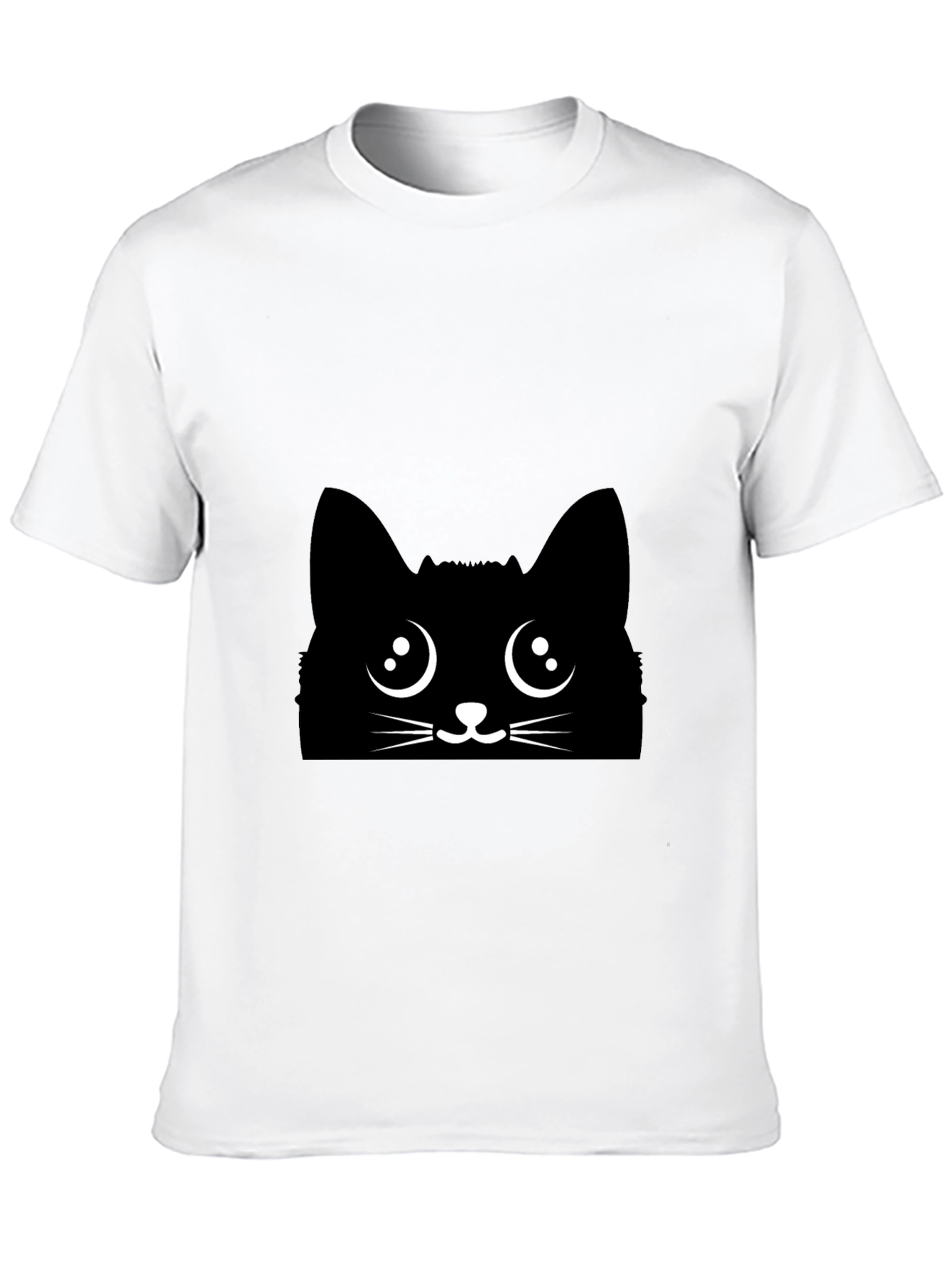 Black Black Cat Face Graphic Tee - Cute Kawaii Style view 10
