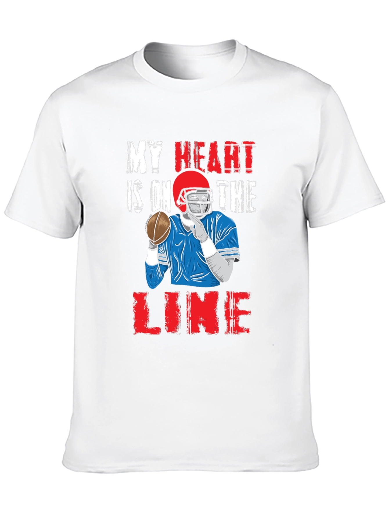 Black My Heart is On The Line Football Graphic Tee view 10