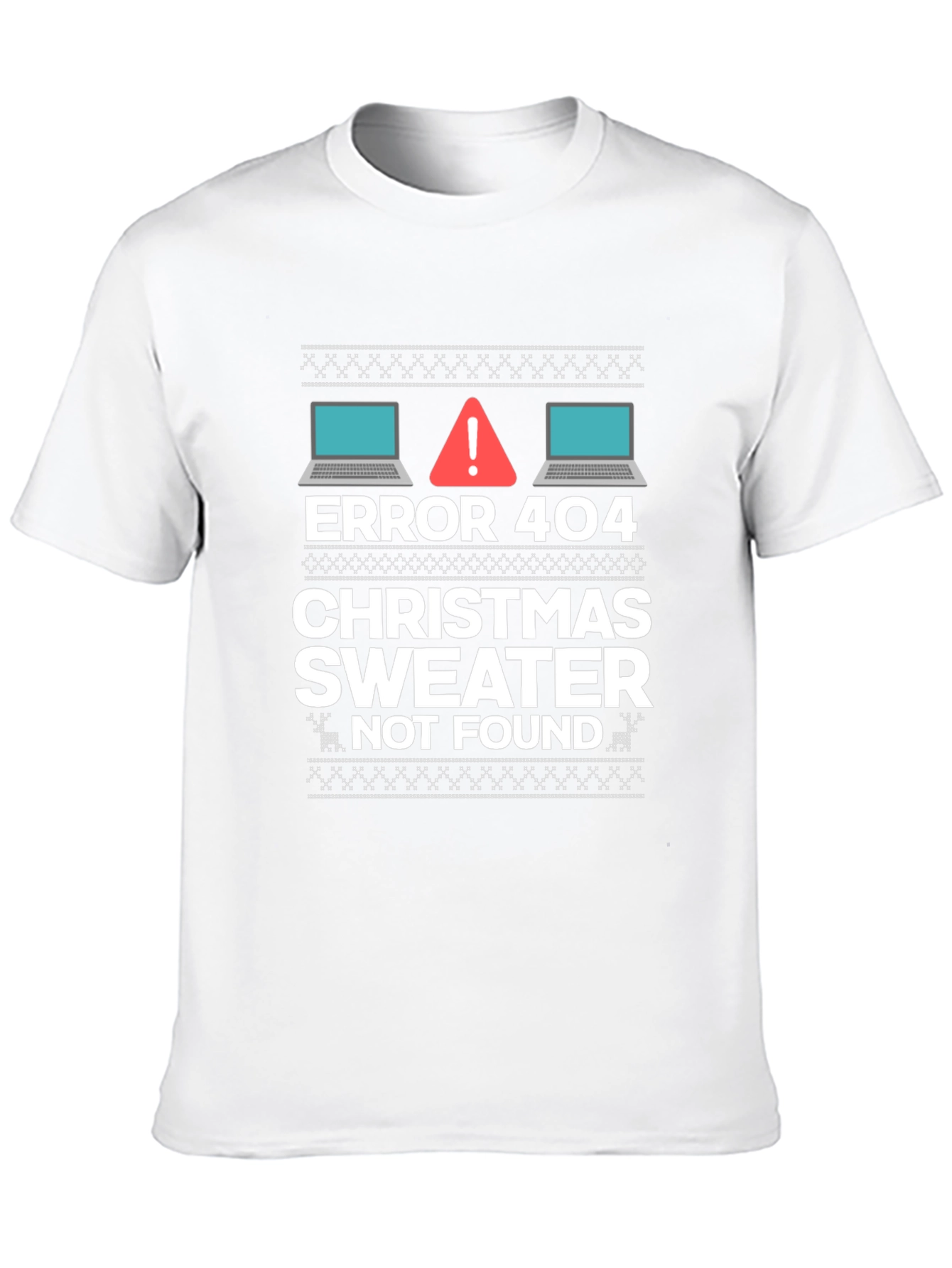 Black Error 404 Christmas Sweater Not Found T-Shirt view 10