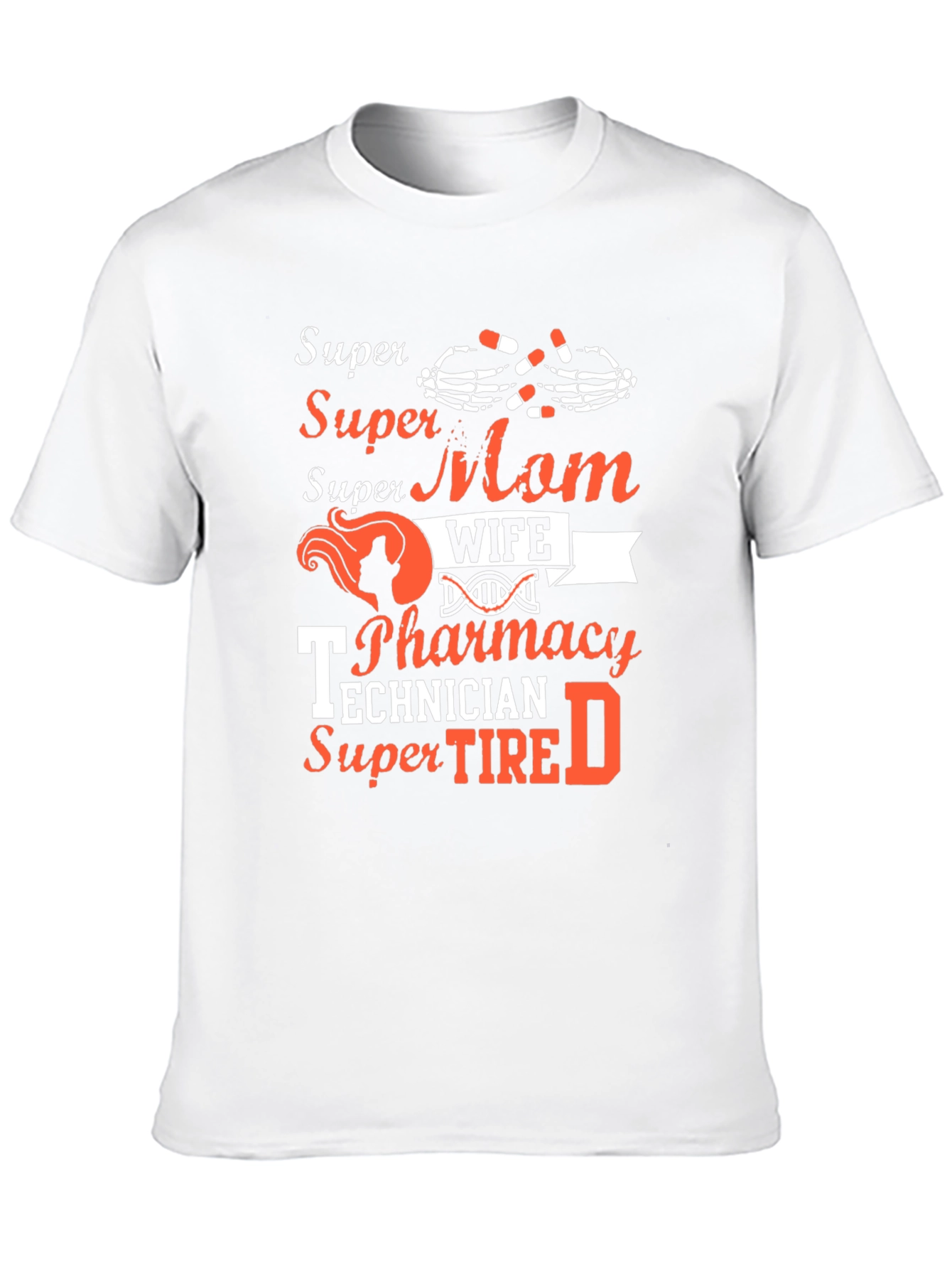 Black Super Mom Wife Pharmacy Technician T-Shirt view 10