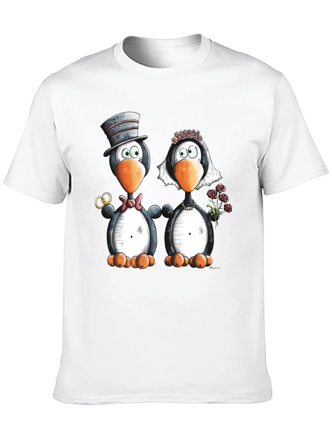 Black Penguin Wedding Graphic Tee - Black view 10