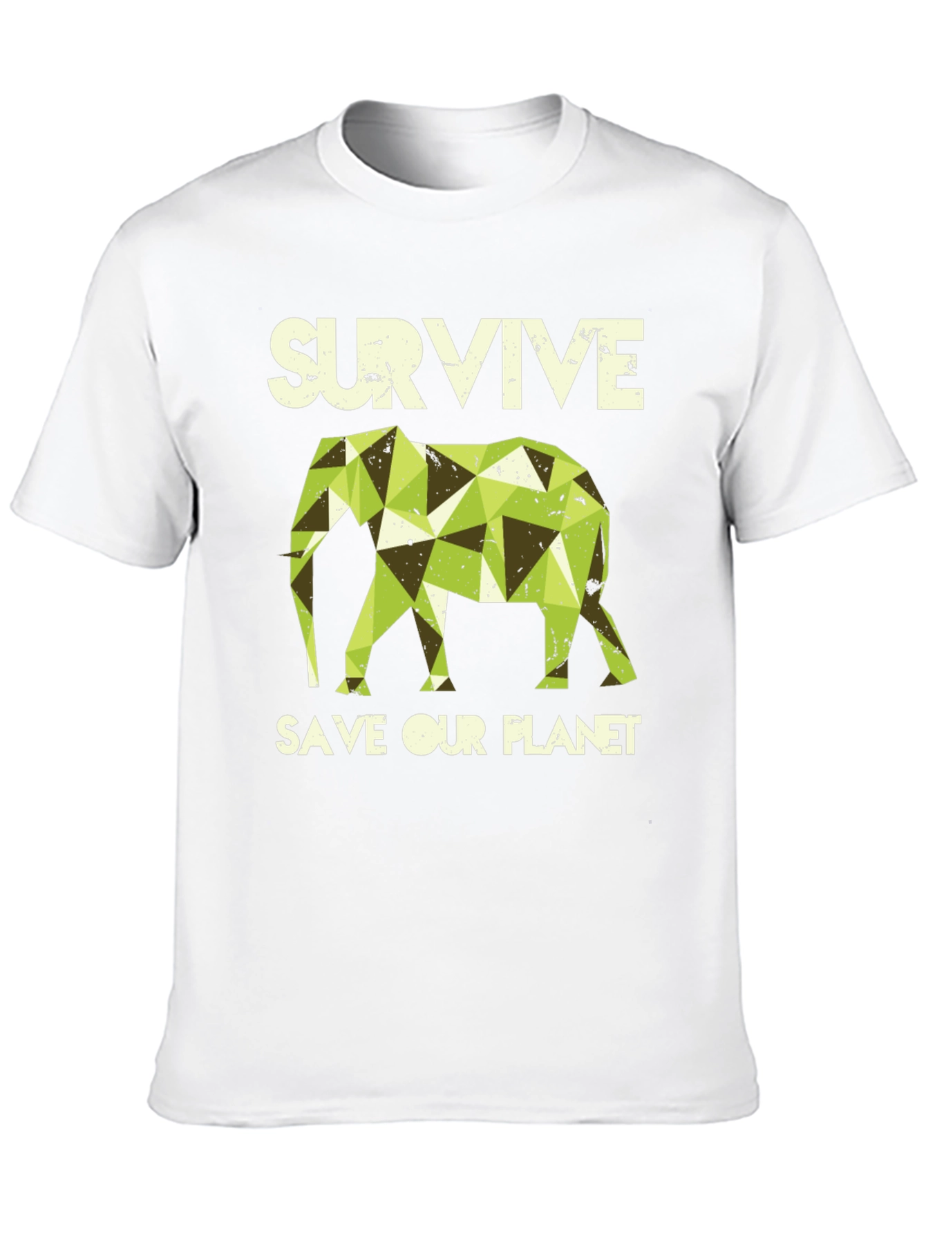 Black Survive Save Our Planet Elephant Graphic Tee view 10