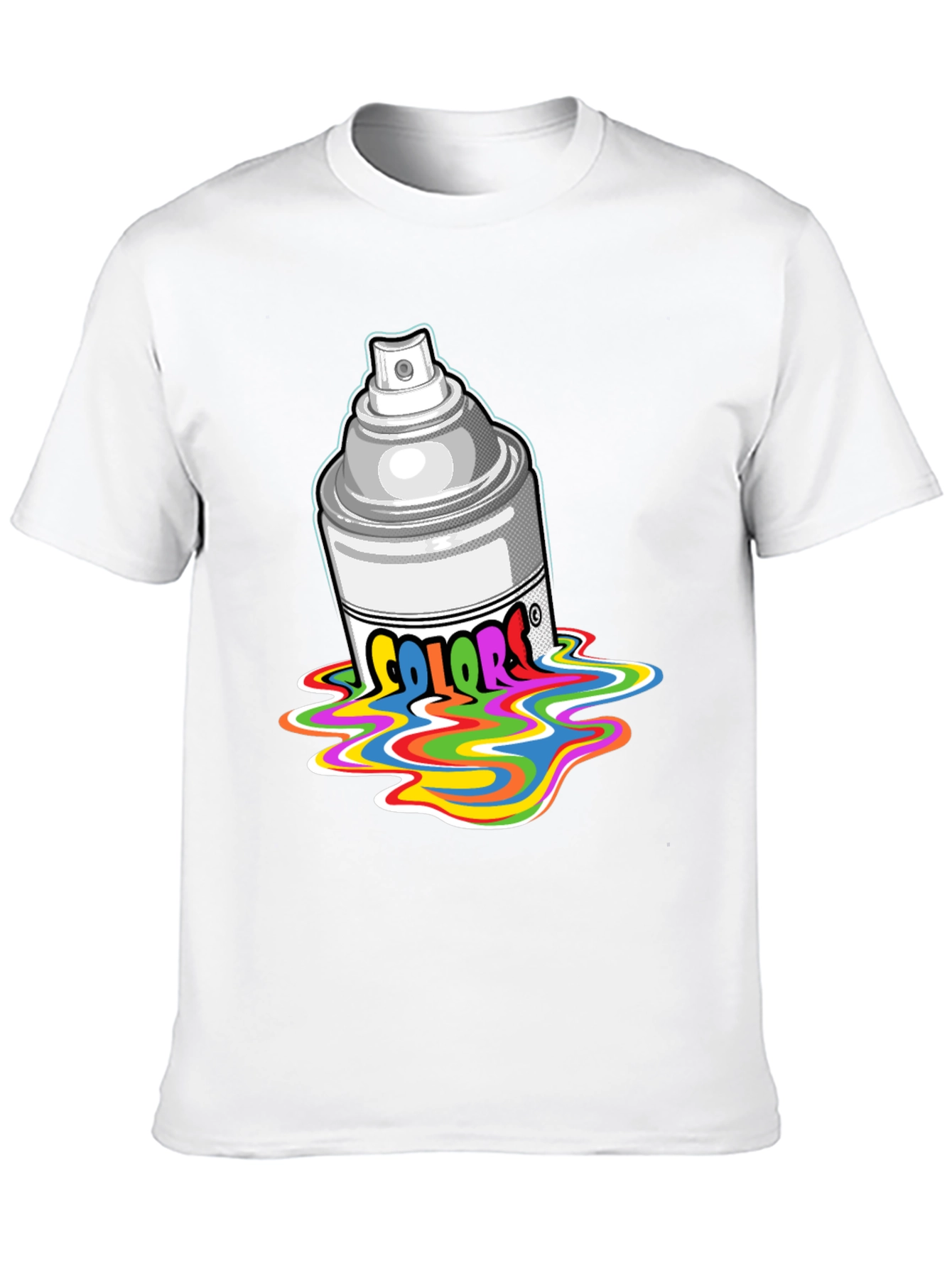 Black Colorful Spray Paint T-Shirt view 10