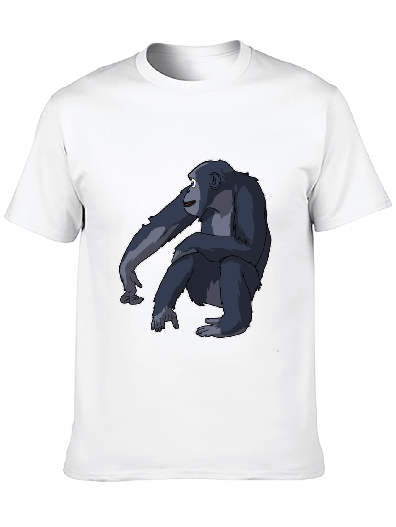 Black Chimpanzee Graphic Tee - Black Cotton T-Shirt view 10