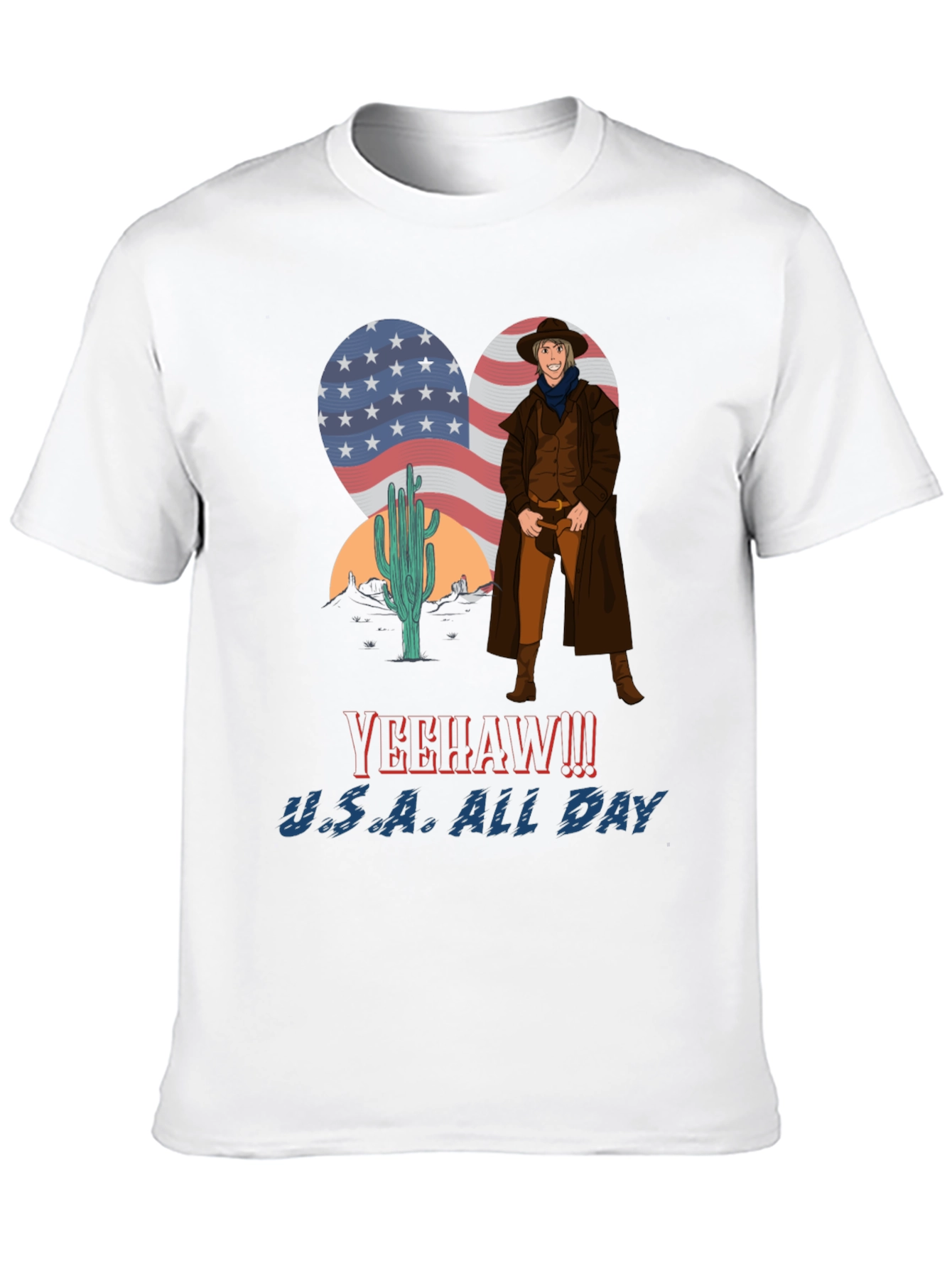 Black Yeehaw U.S.A. All Day Cowboy T-Shirt view 10