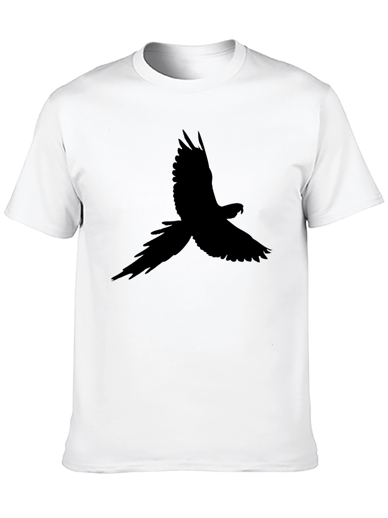 Black Black T-Shirt with Bird Silhouette Design view 10