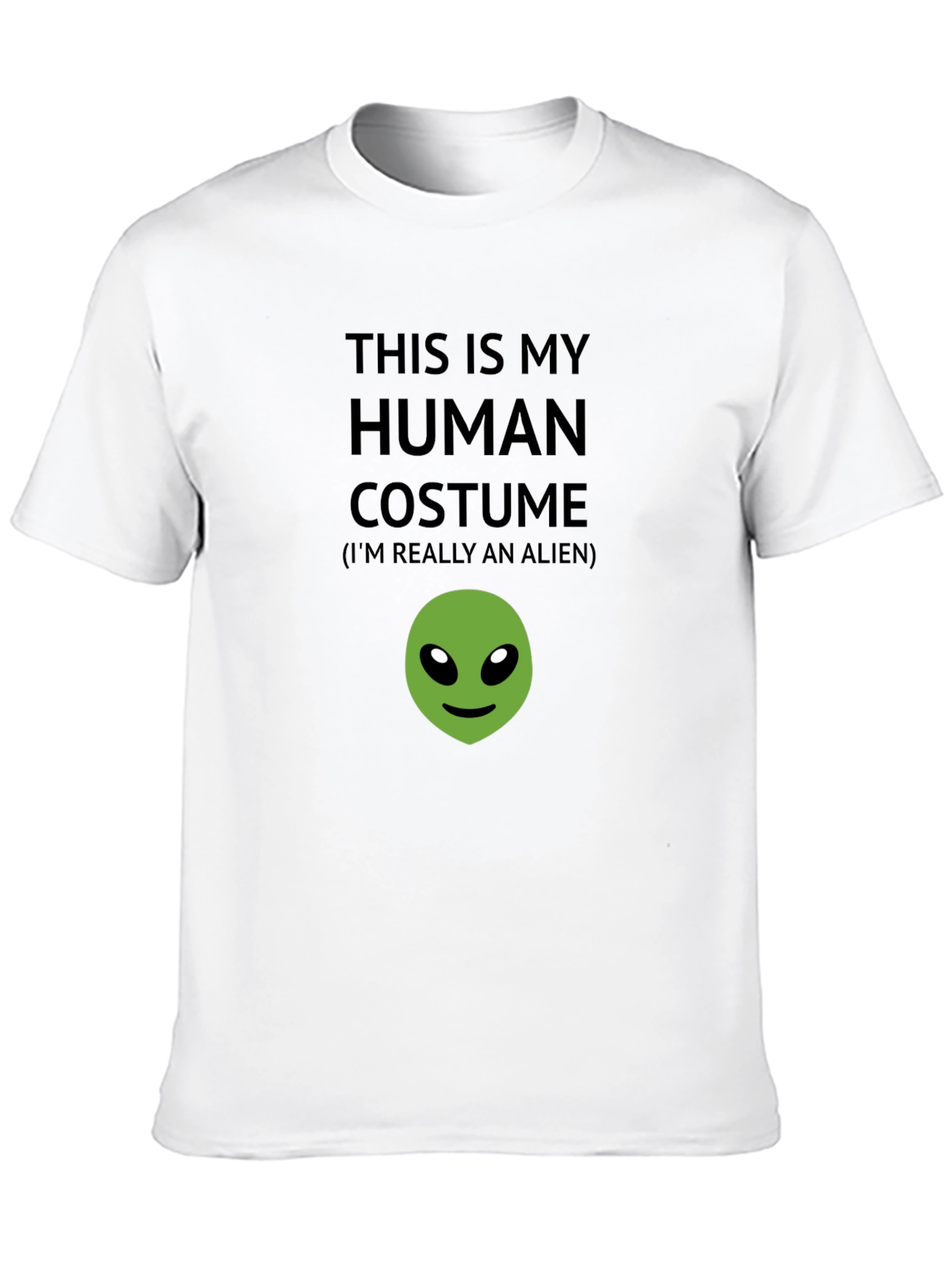 Black Human Costume Alien T-Shirt - Funny Novelty Tee view 10