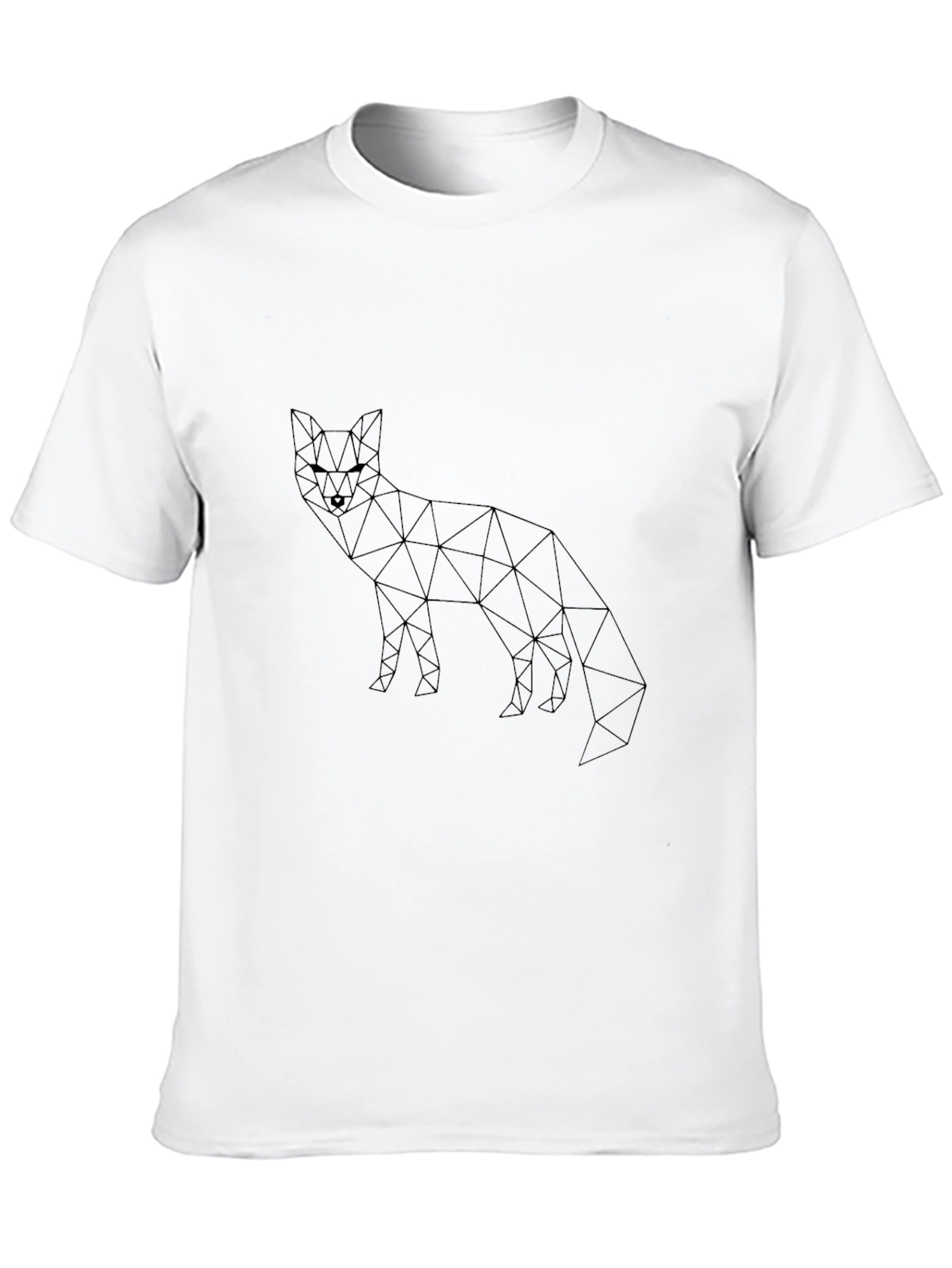 Black Geometric Fox Graphic Tee - Stylish Men's Black T-Shirt view 10