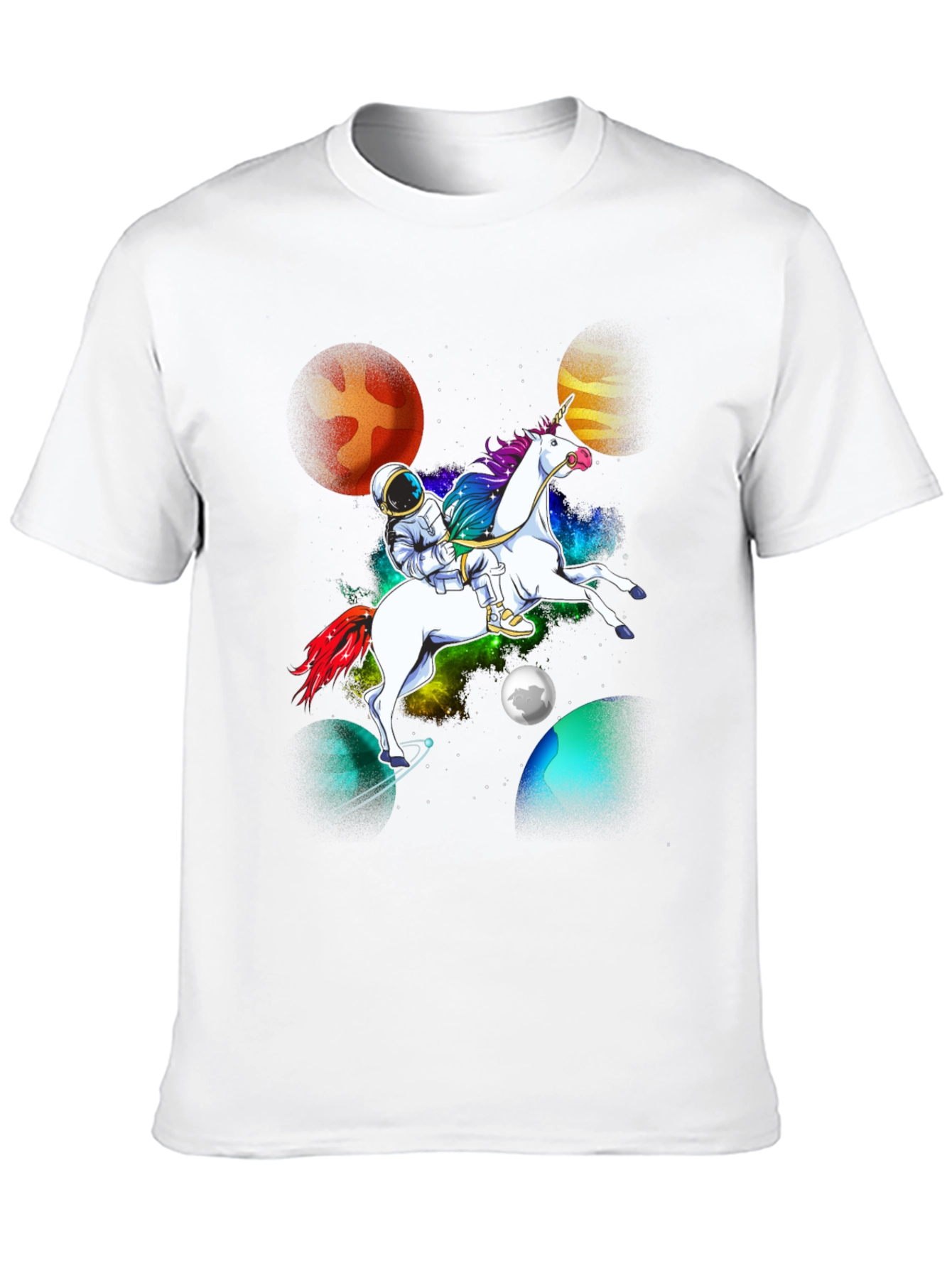 Black Astronaut Unicorn Galaxy T-Shirt view 10