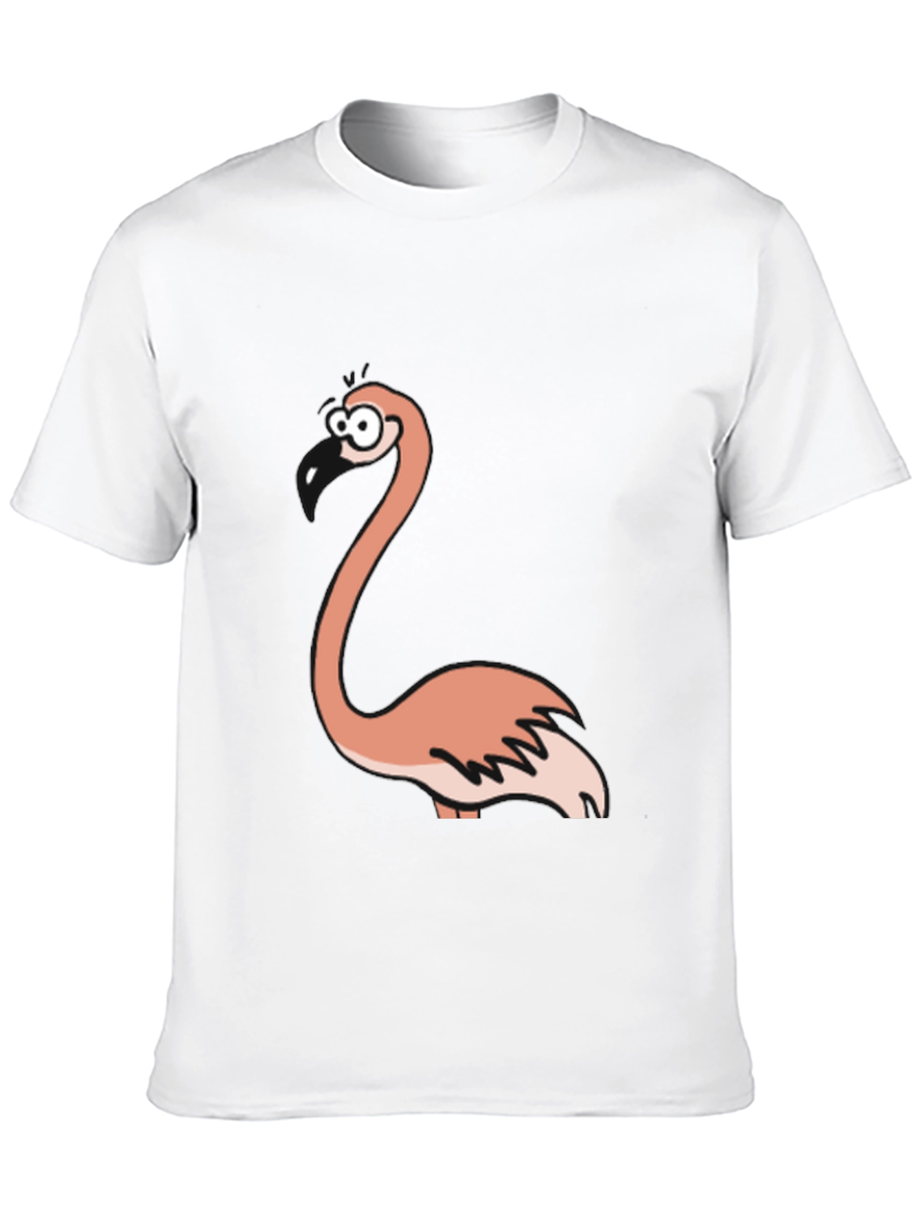 Black Funny Flamingo Graphic Black T-Shirt view 10